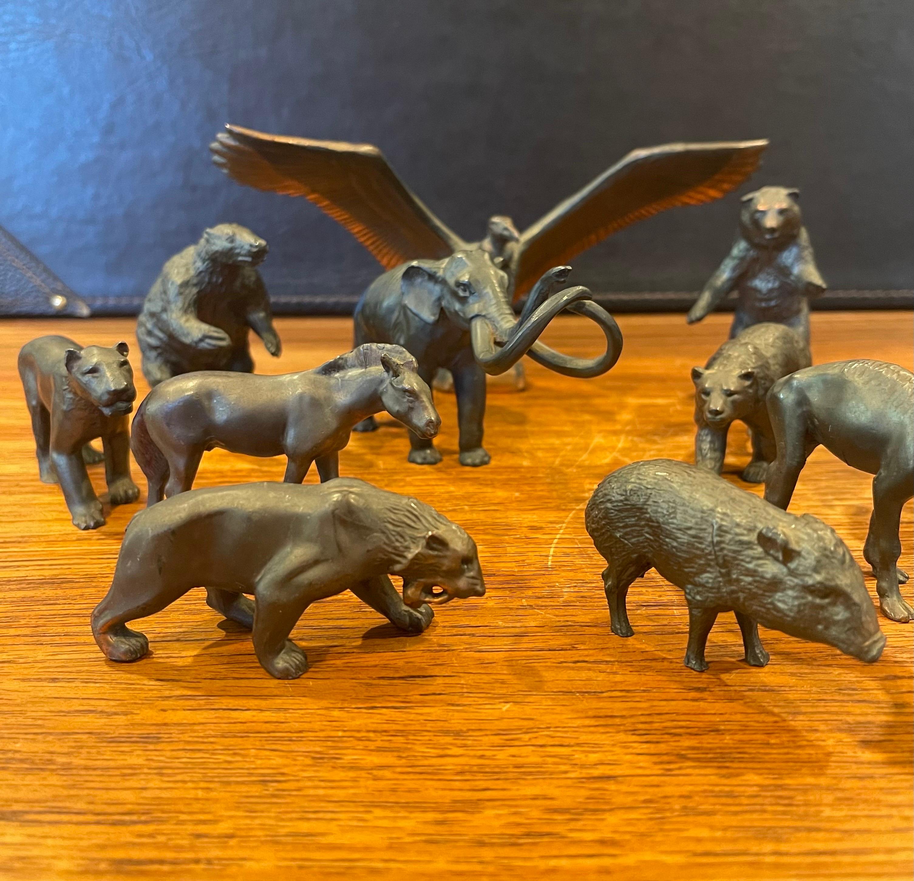 Vintage Collection of 12 Bronze Sculptures by Wm Otto for La Brea Tar Pits For Sale 11