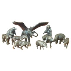 Collection vintage de 12 sculptures en bronze de Wm Otto pour La Brea Tar Pits