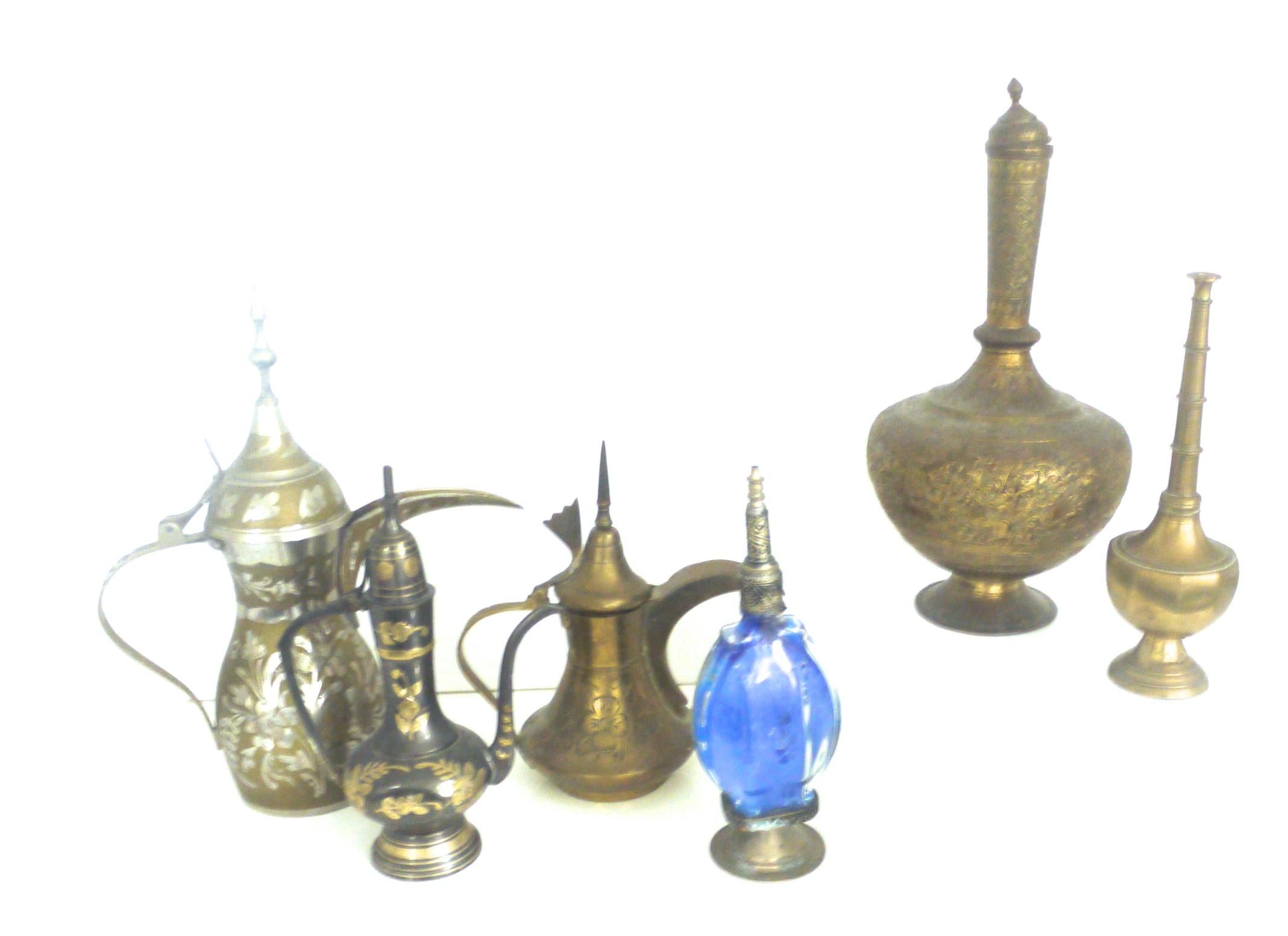 Early 20th Century Vintage Collection of Decorative from Middle East Dallah Coffee Pots For Sale