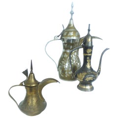 Vintage Collection of Decorative from Middle East Dallah Coffee Pots