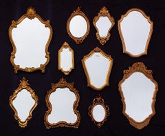 Vintage Collection of Florentine Style Mirrors, Set of 10