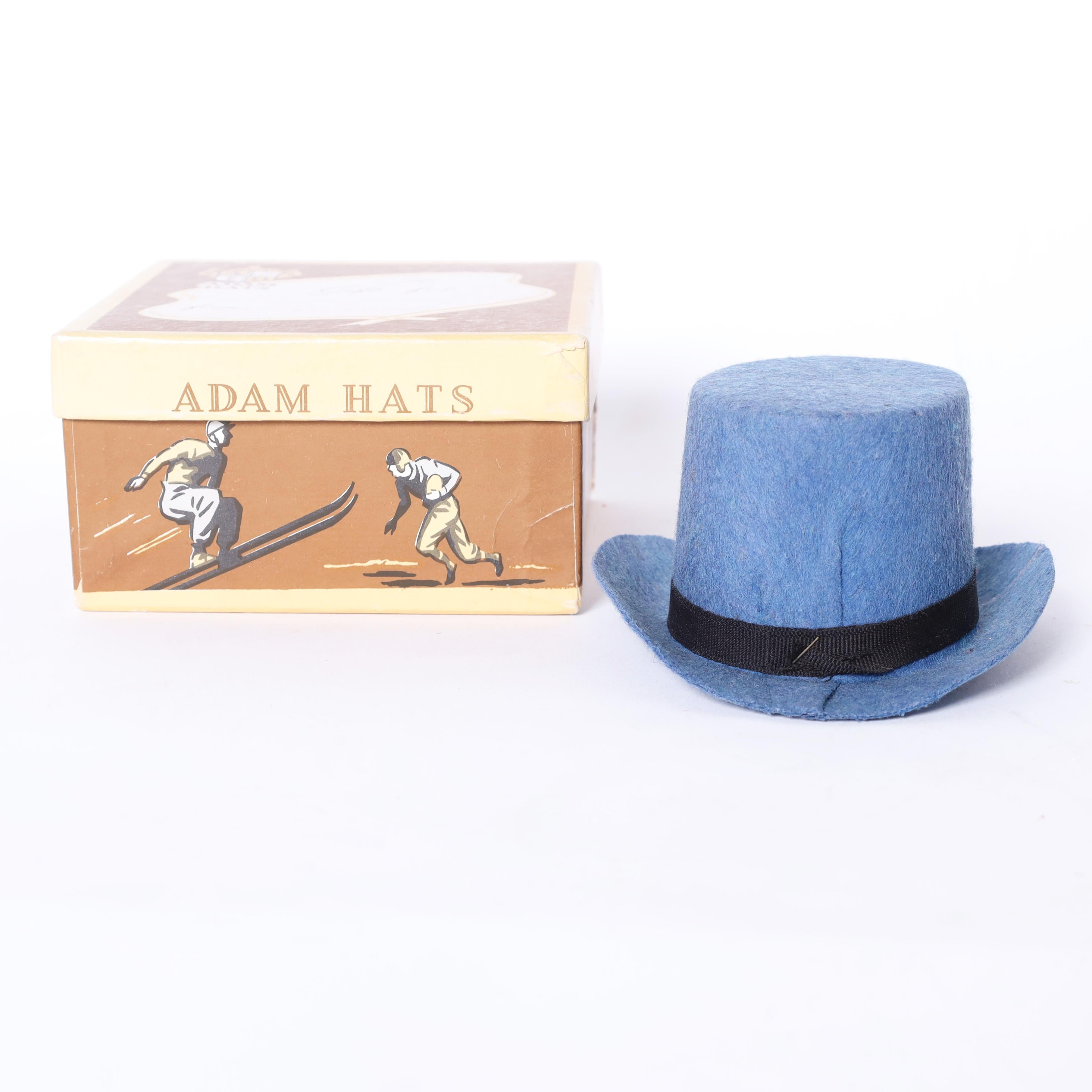 Mid-Century Modern Vintage Collection of Eight Miniature Hat Boxes with Hats, Priced Individually For Sale