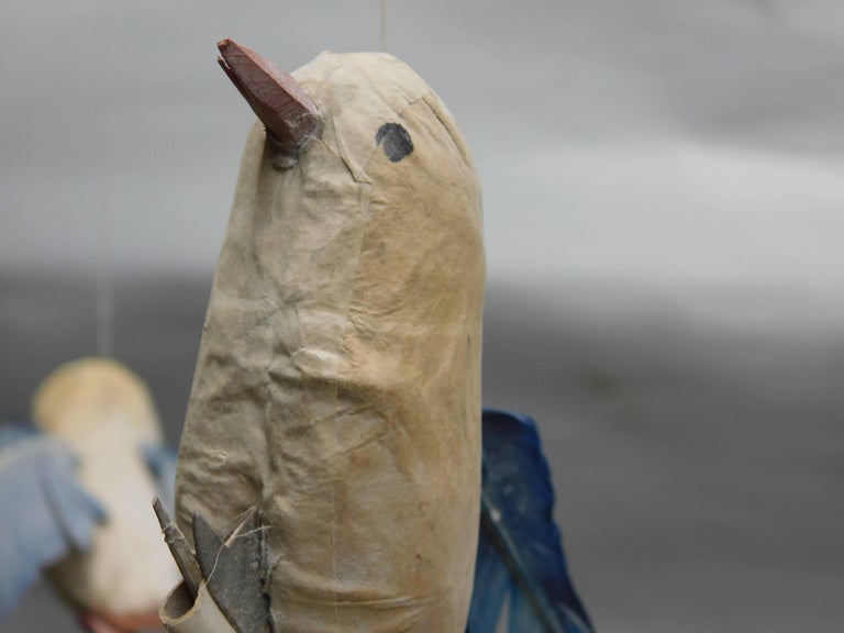 Vintage Collection of Papier Mache Bird Toys at 1stDibs