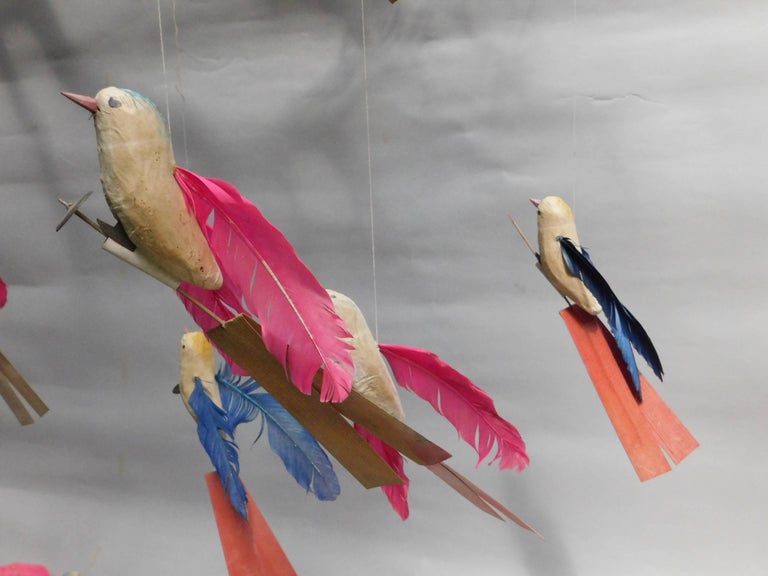Vintage Collection of Papier Mache Bird Toys at 1stDibs