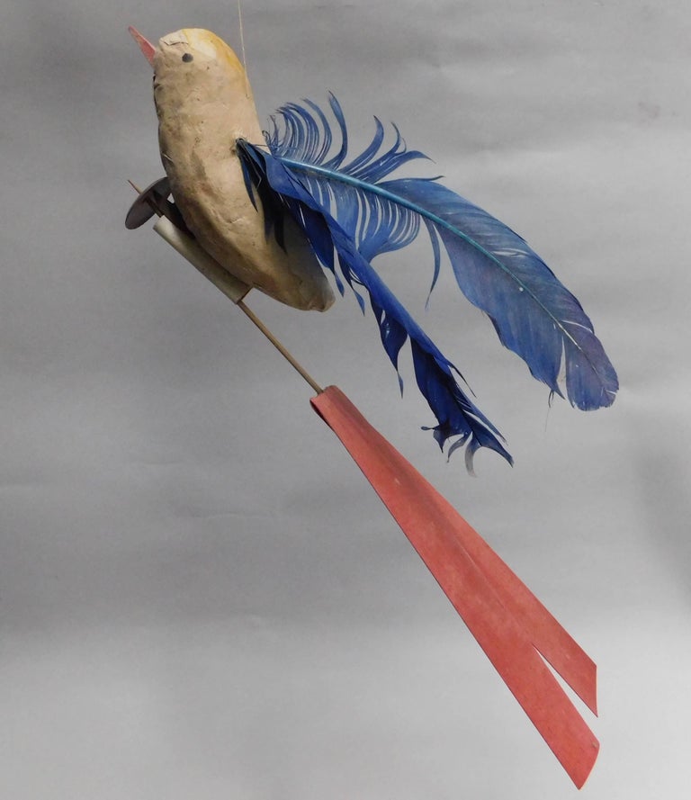 Vintage Collection of Papier Mache Bird Toys at 1stDibs