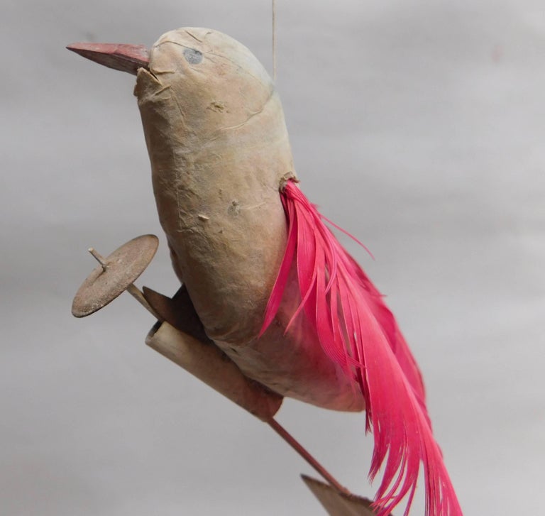 Vintage Collection of Papier Mache Bird Toys at 1stDibs