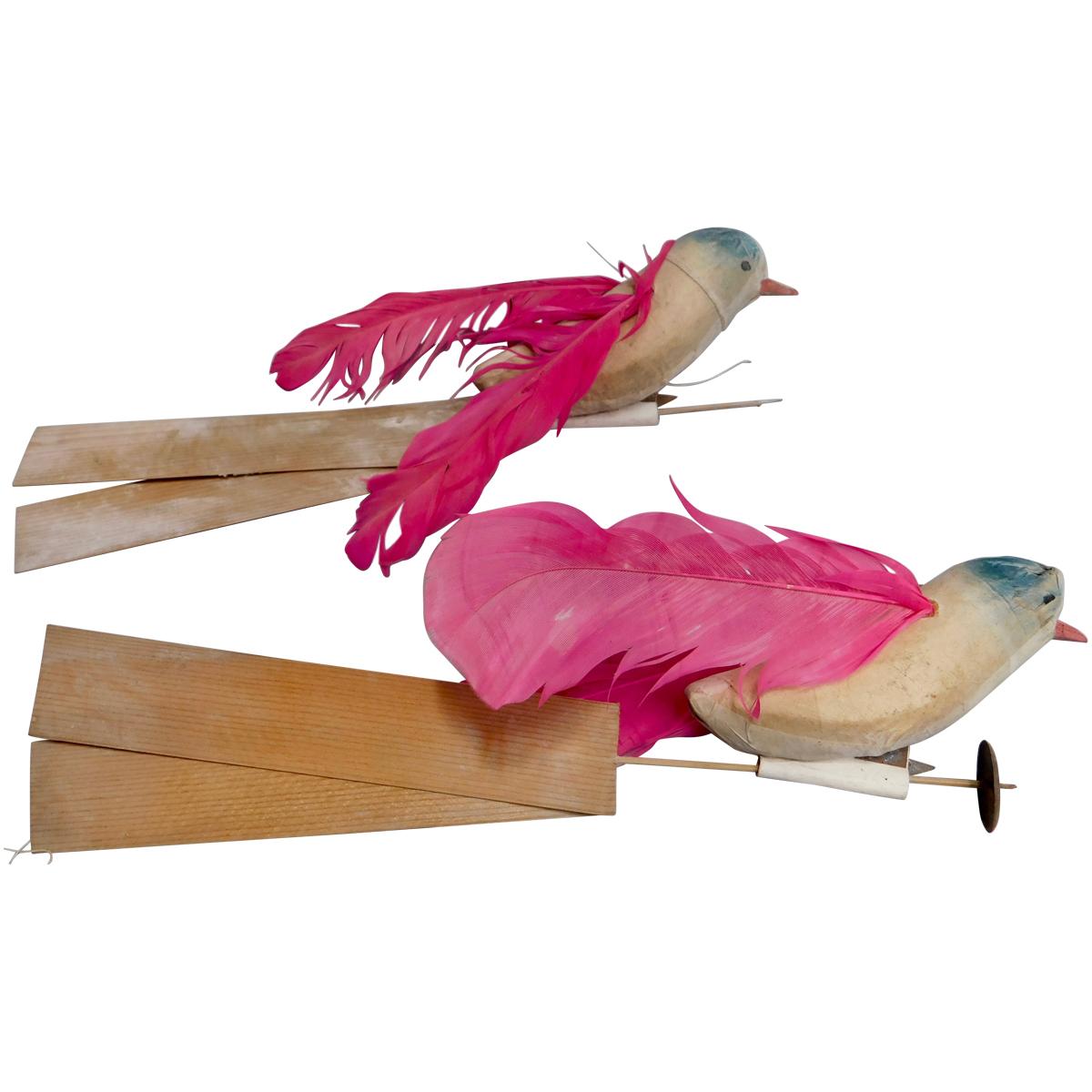 Vintage Collection of Papier Mache Bird Toys