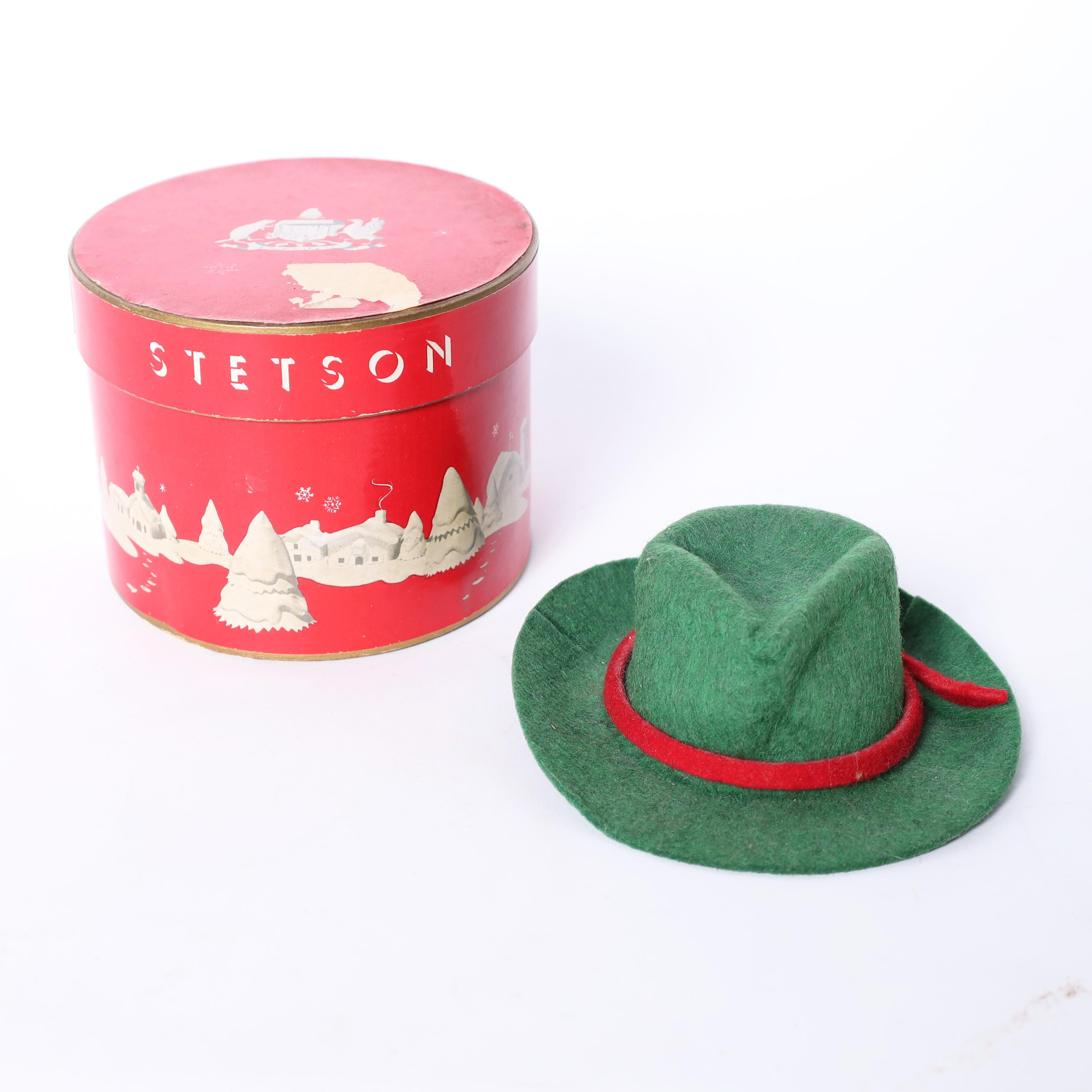 Hand-Crafted Vintage Collection of Ten Miniature Hat Boxes and Hats For Sale