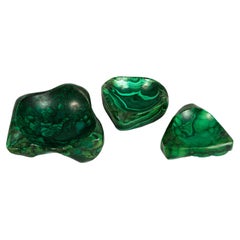 Vintage Collection of Three Malachite Dishes Italy C.1960