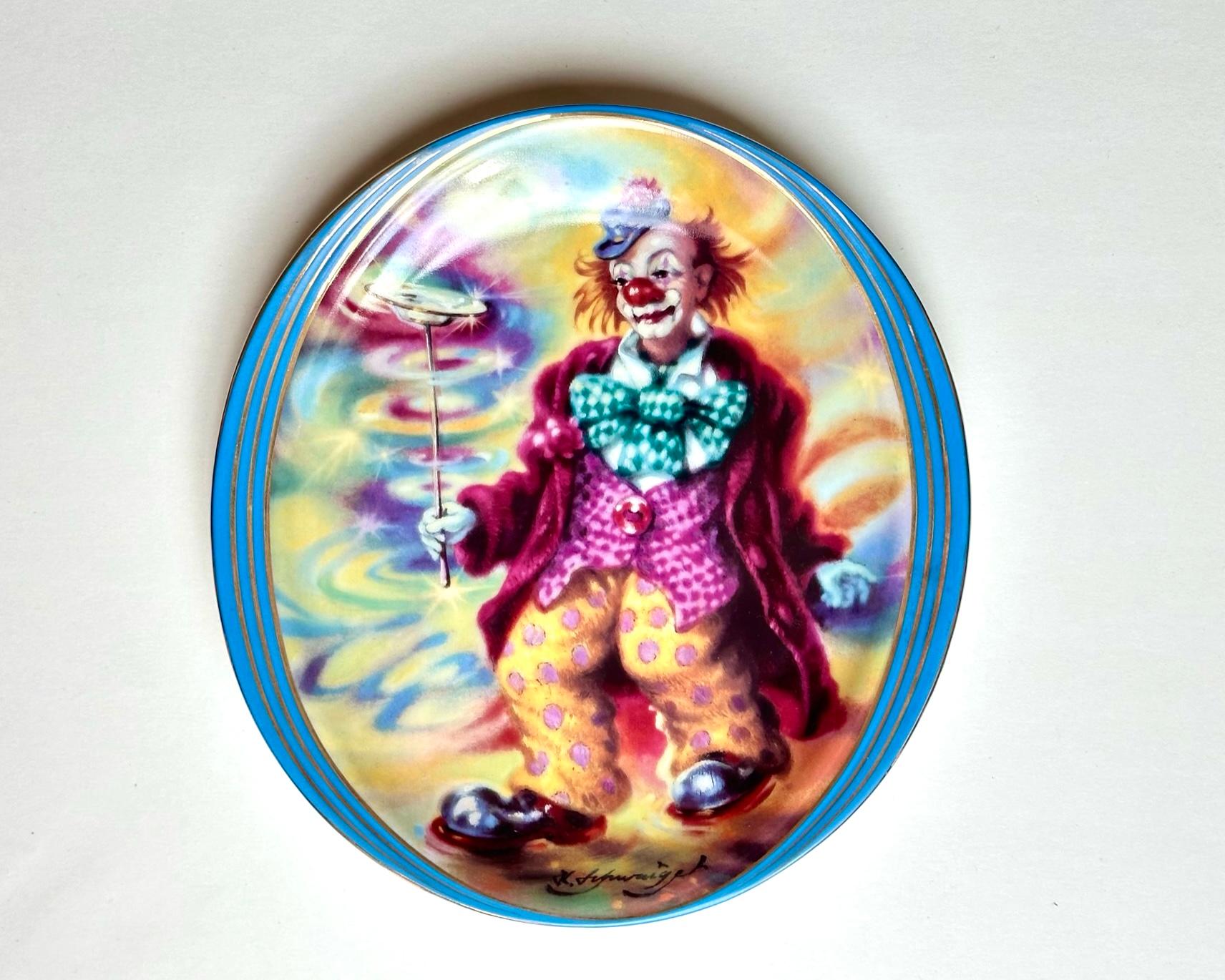 Vintage Collectors Plate Annaburg “Impressions of a Clown” Harald Schwaiger In Excellent Condition For Sale In Bastogne, BE
