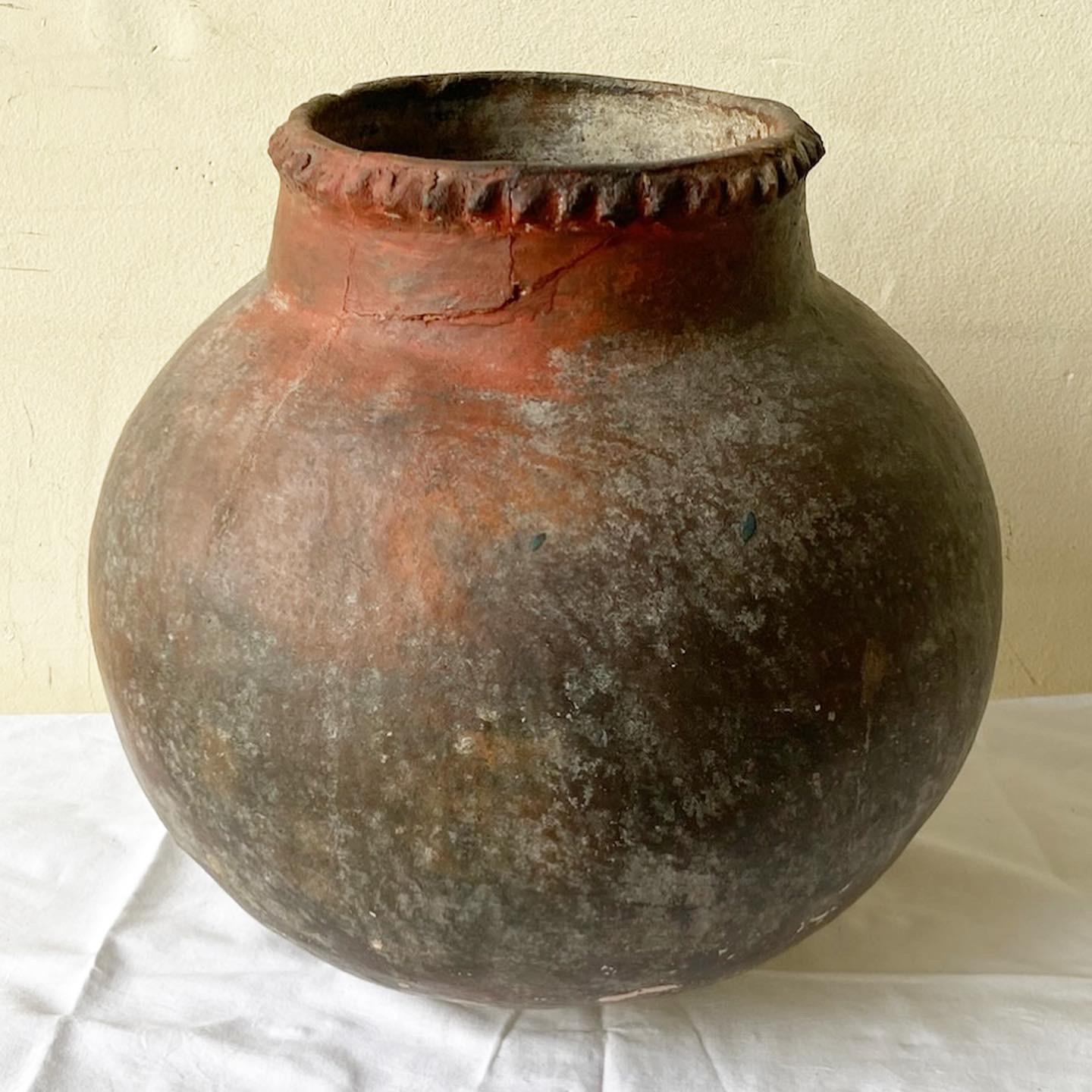 antique clay water jug