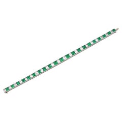 Vintage Colombian Emerald and Diamond Tennis Bracelet (1950s)