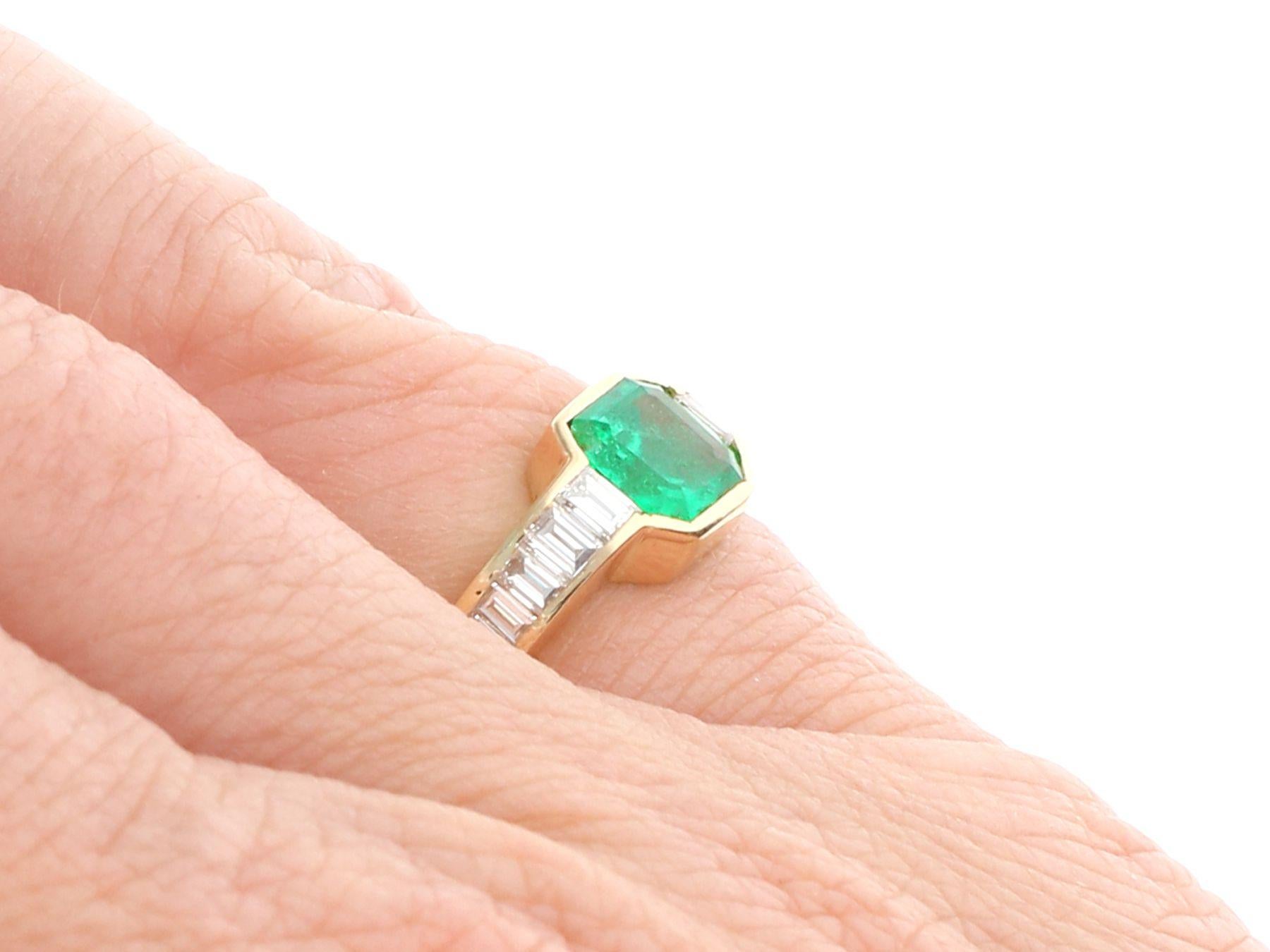 Vintage Colombian Emerald and Diamond Yellow Gold Cocktail Ring, Circa 1980 1