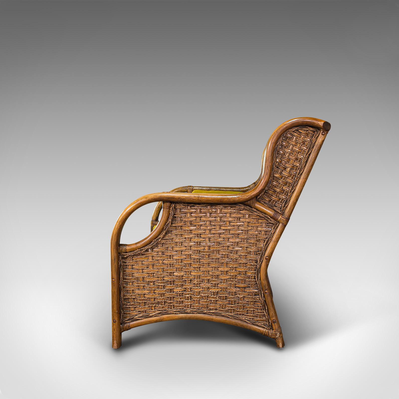 20ième siècle Loveseat colonial anglais, bambou, banc, canapé, fin du 20ème siècle, 1970