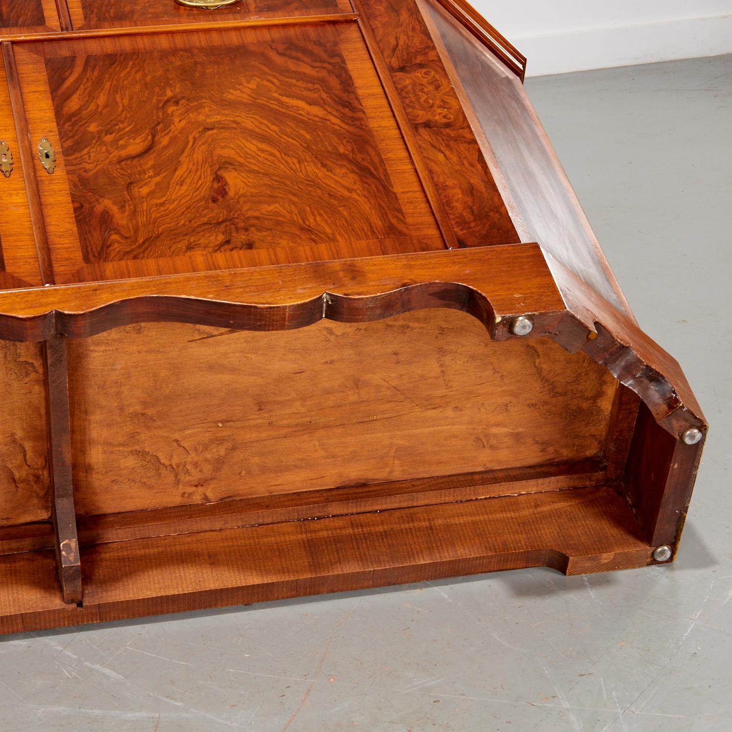 Vintage Colonial Revival Burl Wood Bookcase/Display Cabinet 3