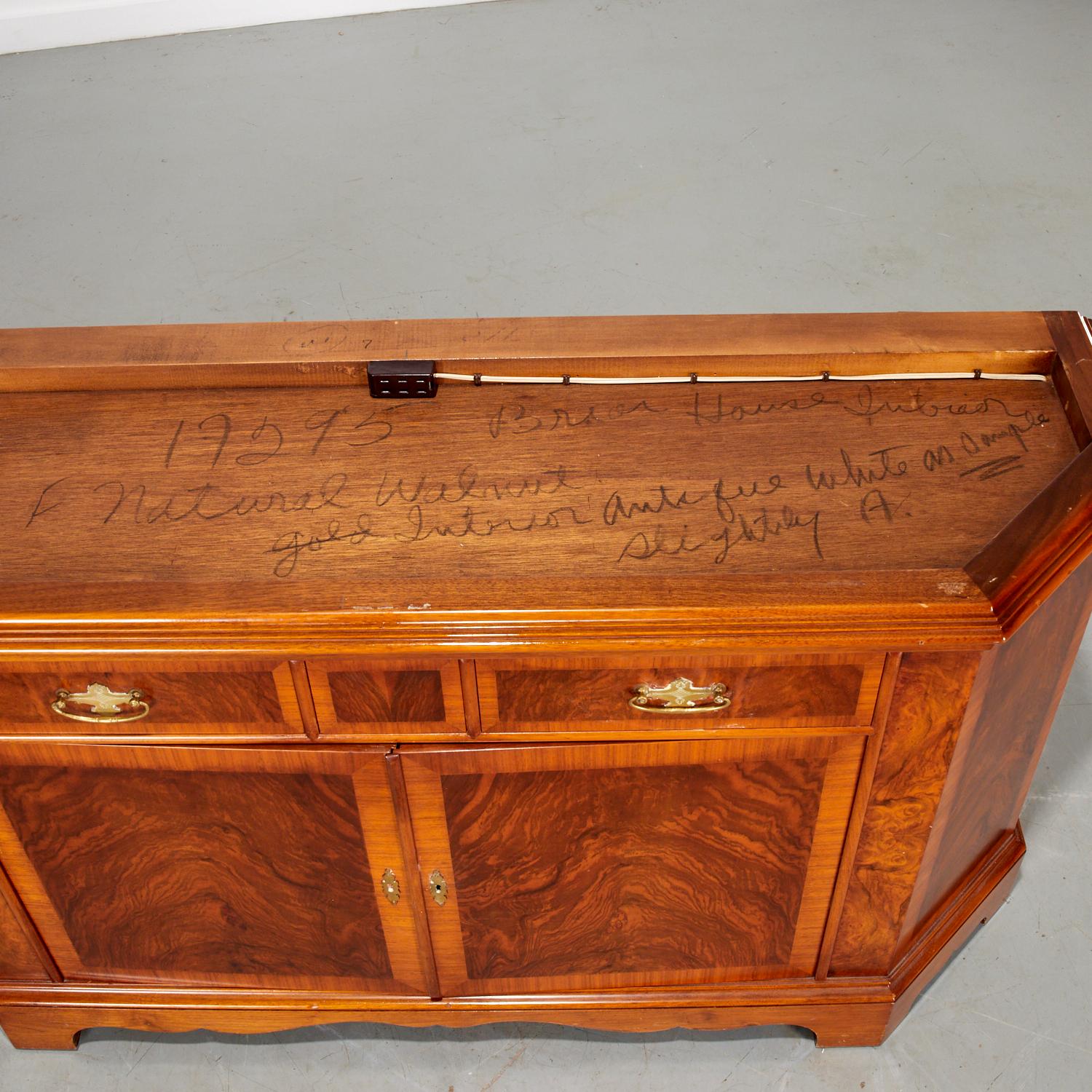 Vintage Colonial Revival Burl Wood Bookcase/Display Cabinet 2