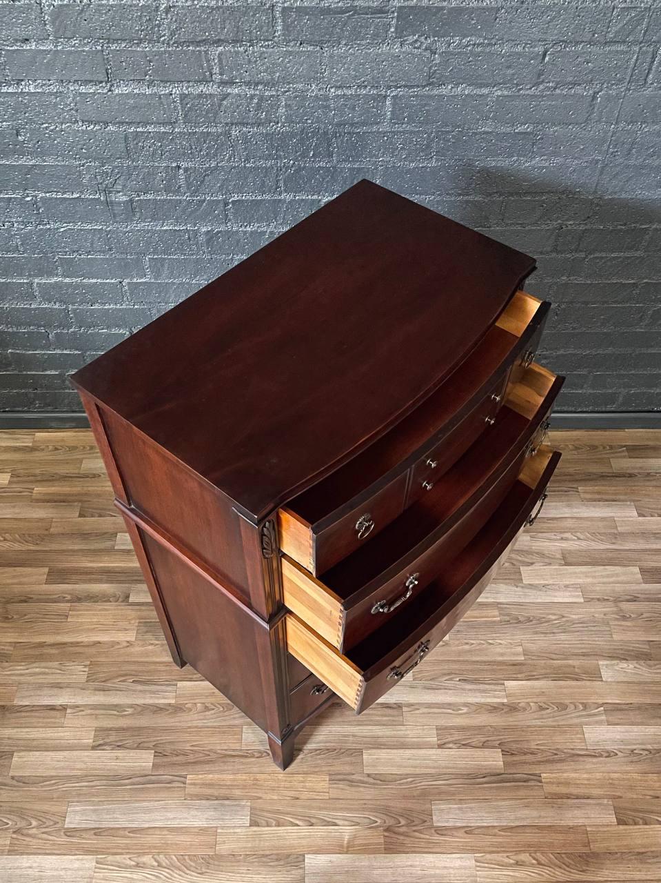 Mid-20th Century Vintage Colonial Revival Highboy Dresser by Huntley Furniture For Sale