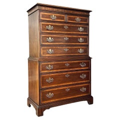 Vintage Colonial Revival Style Mahogany Highboy Dresser by Drexel