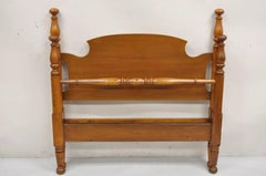 Vintage Colonial Style Cherry Wood Cannonball Single Twin Bed Frames - a Pair