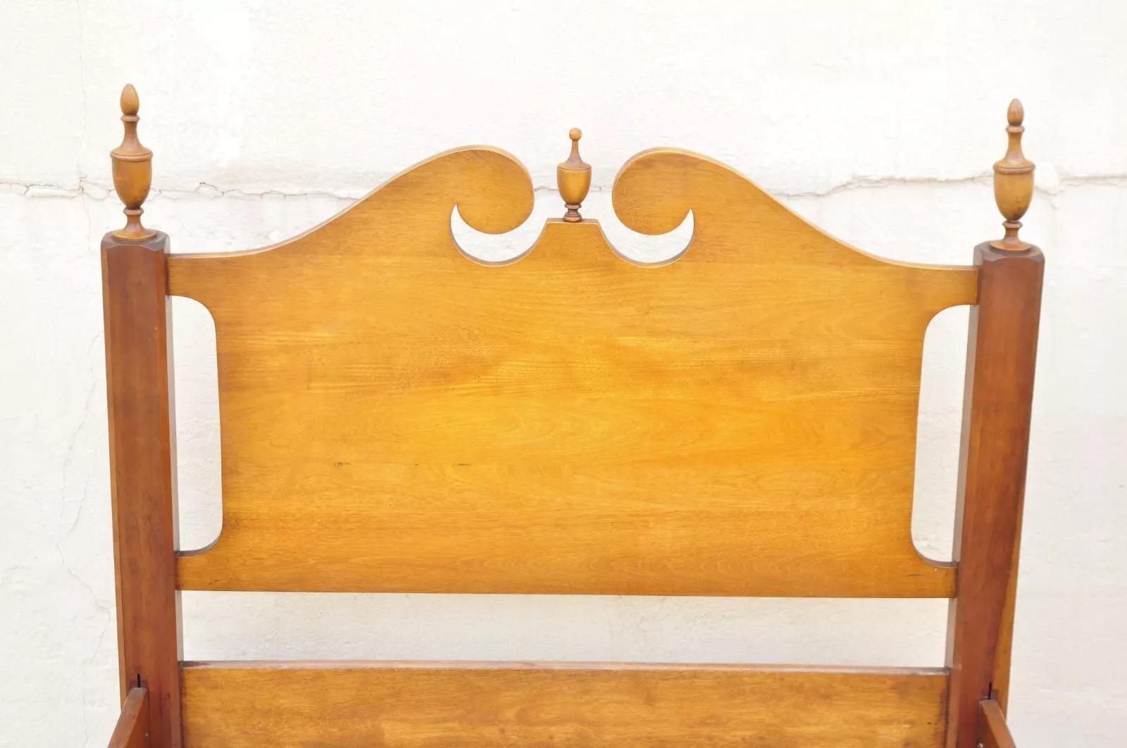 Other Vintage Colonial Style Maple Wood Urn Finial Twin Single Beds - a Pair