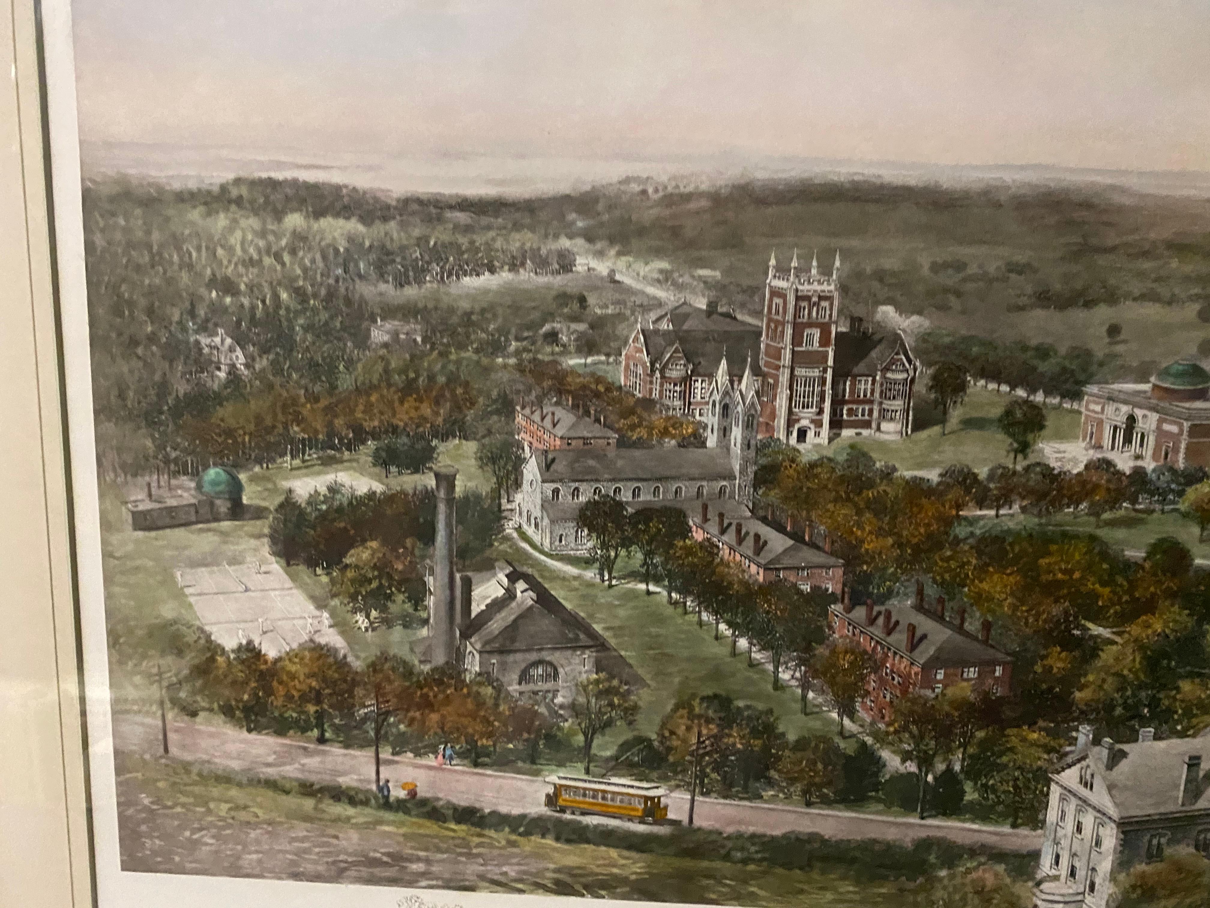 Paper Vintage Color Lithograph of Bowdoin College