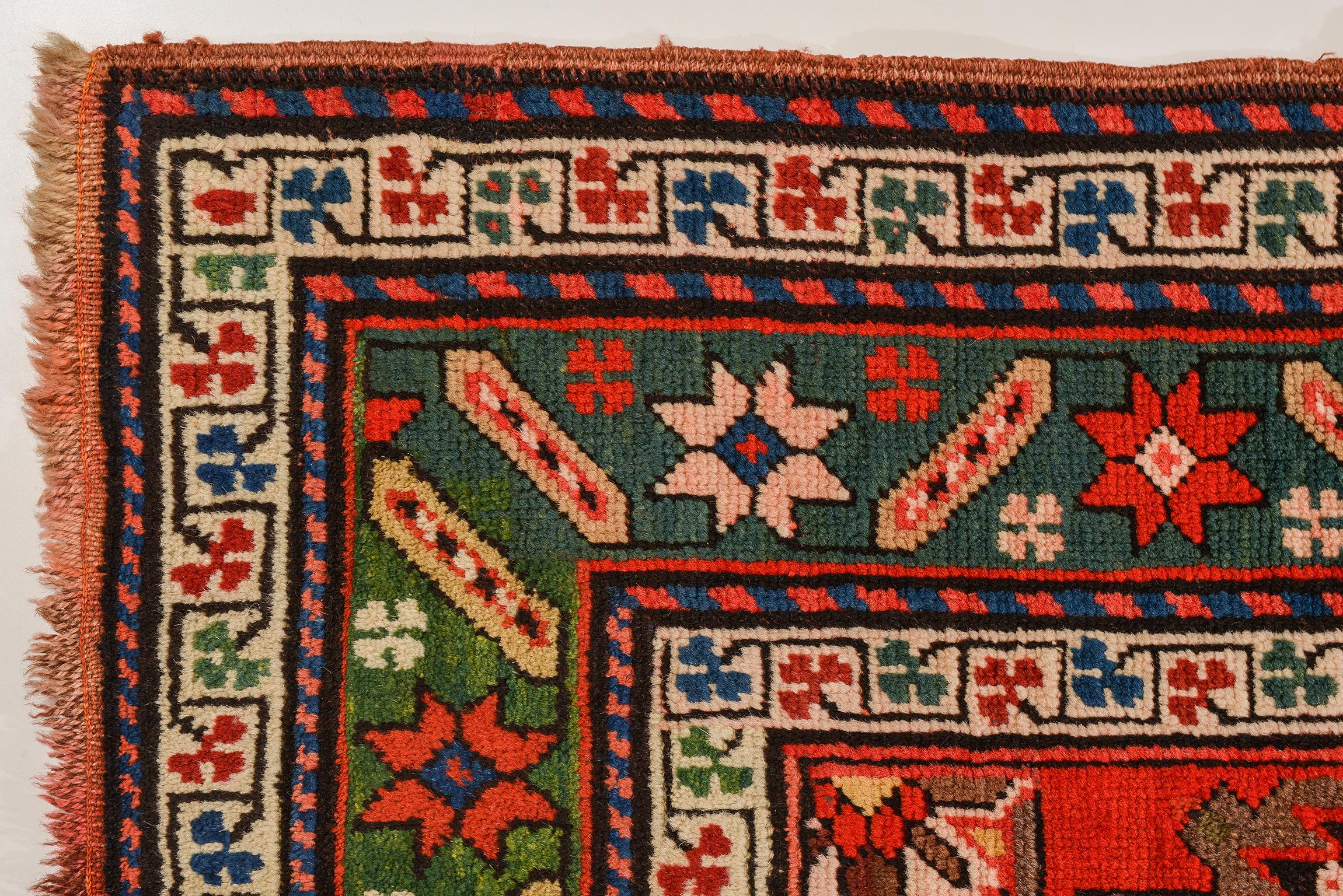 Wool  Vintage Caucasian Karabagh Rug For Sale