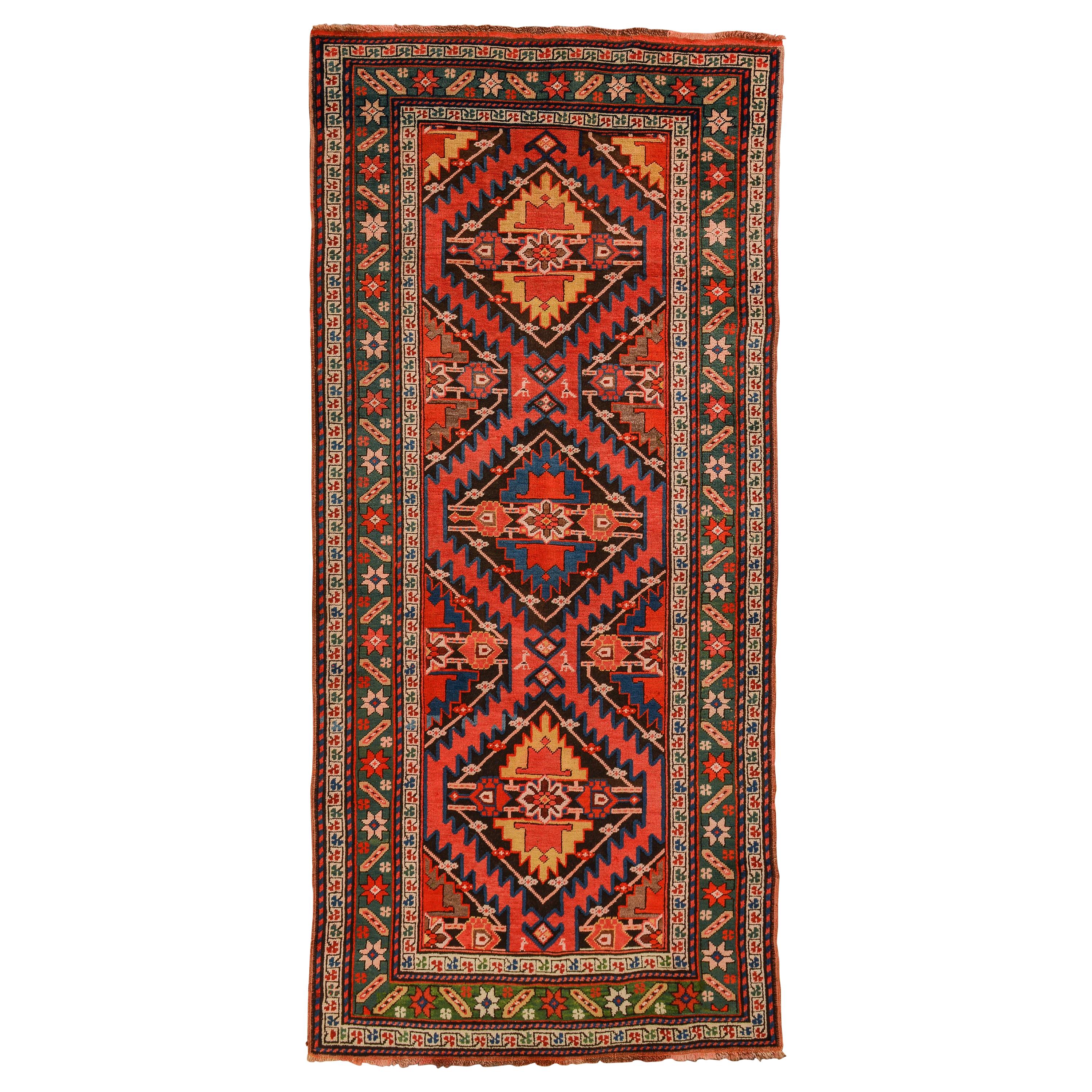  Kaukasischer Karabagh-Teppich im Vintage-Stil im Angebot