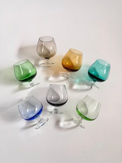 Vintage Colorful Cordial Glasses - Set of 7