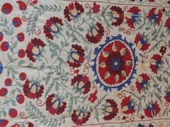 Vintage Colorful Floral Embroidery "Suzani" Panel