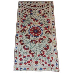 Vintage Colorful Floral Embroidery "Suzani" Panel