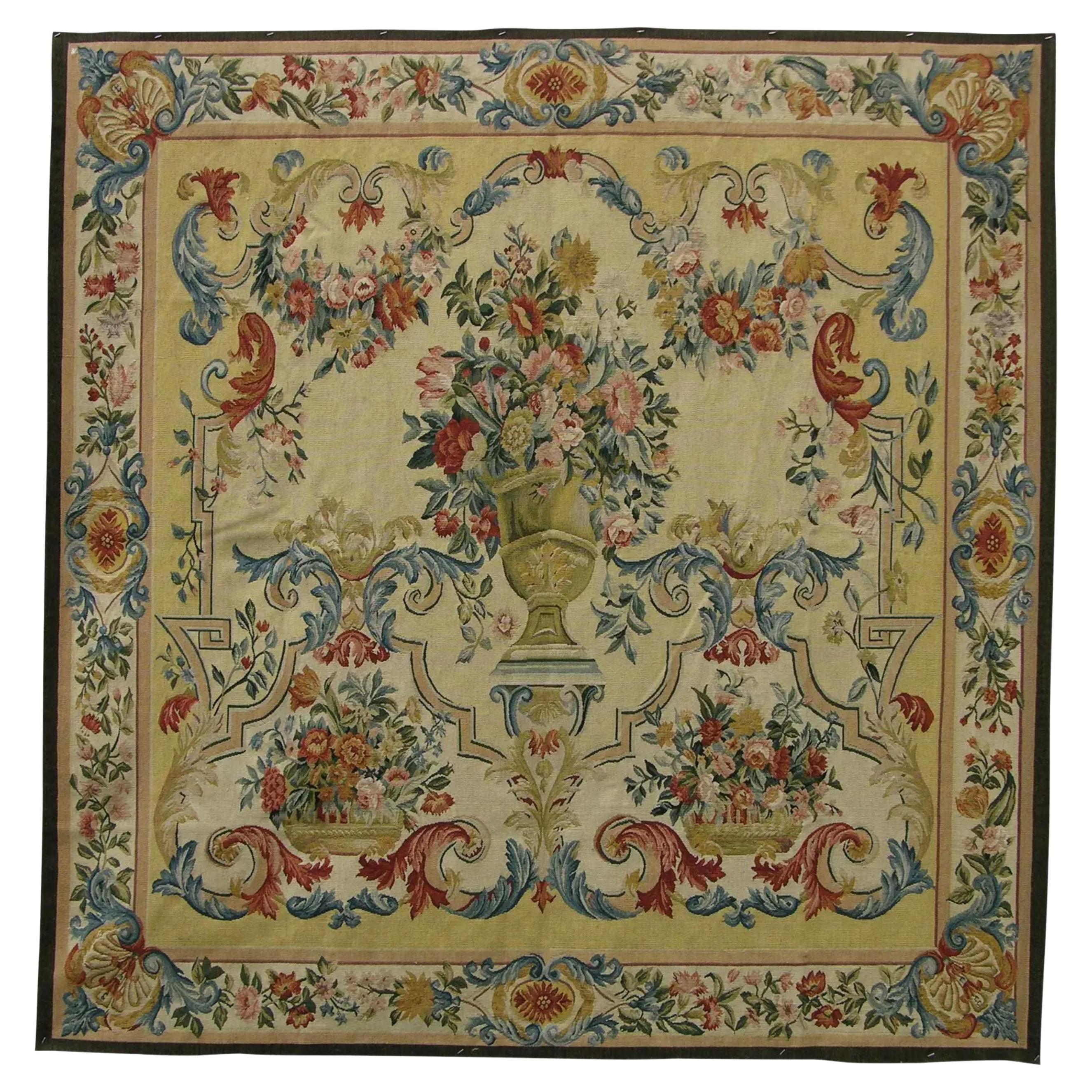 Vintage Colorful Floral Tapestry 5.0X5.05 For Sale