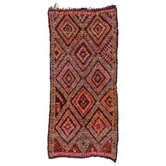 Retro Colorful Moroccan Berber Gallery Rug