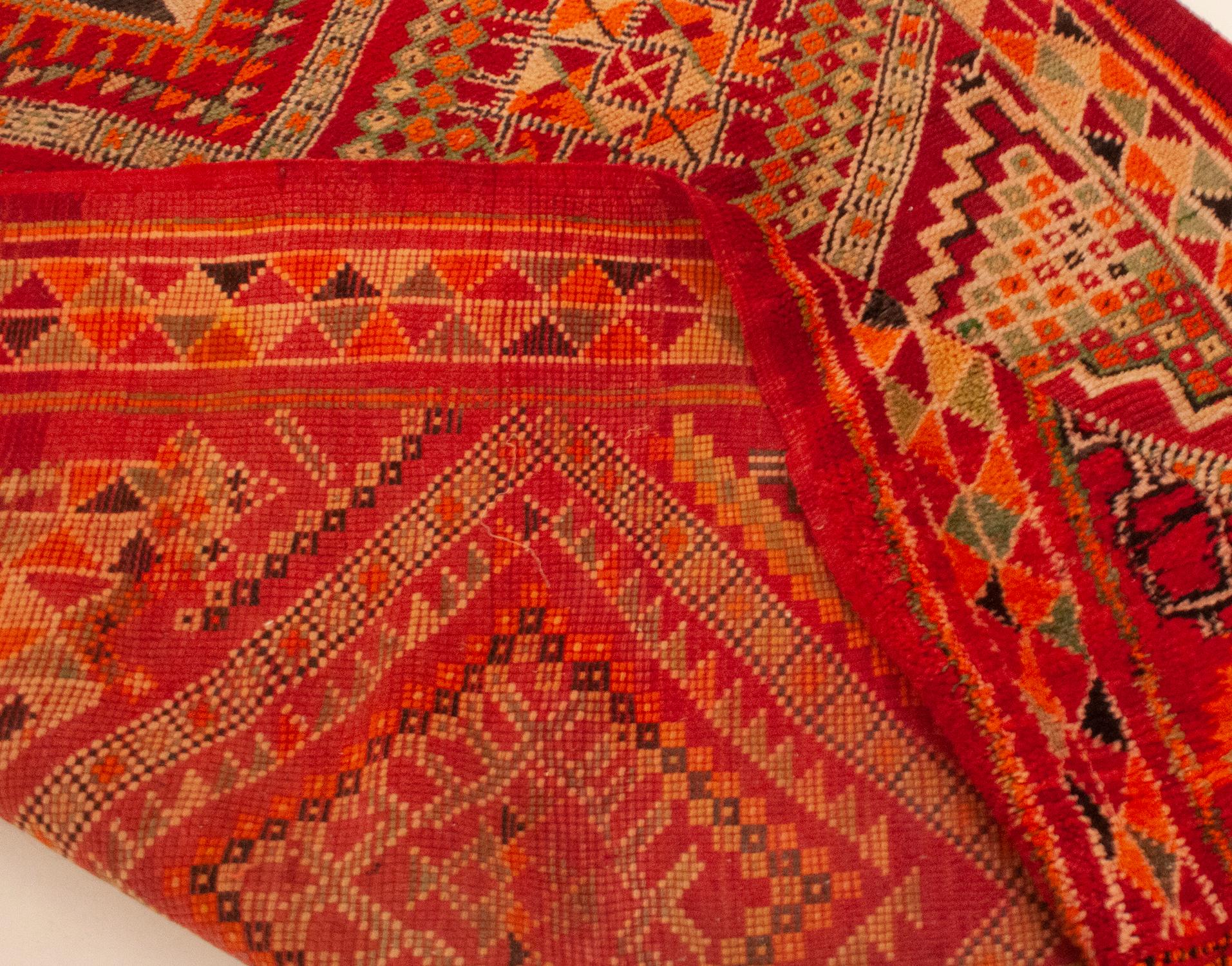 Vintage Colorful Moroccan Carpet For Sale 7