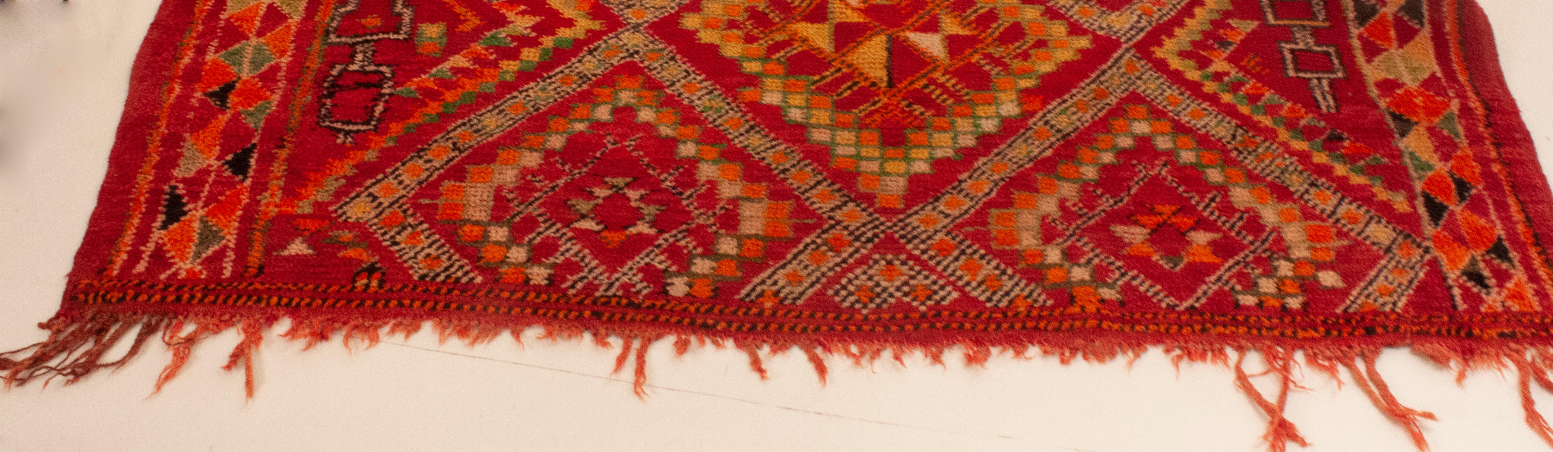 Vintage Colorful Moroccan Carpet For Sale 8