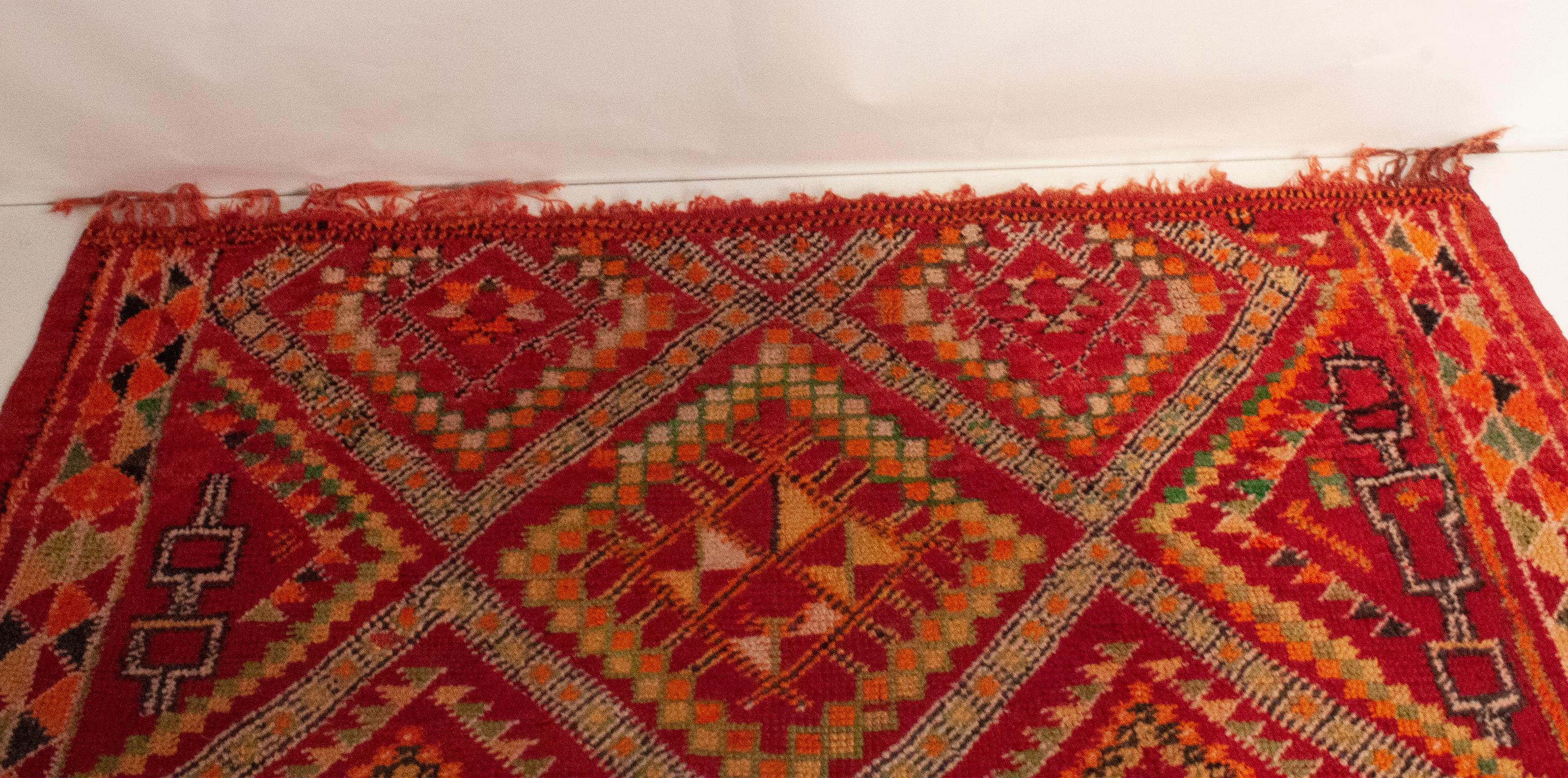 Tribal Vintage Colorful Moroccan Carpet For Sale