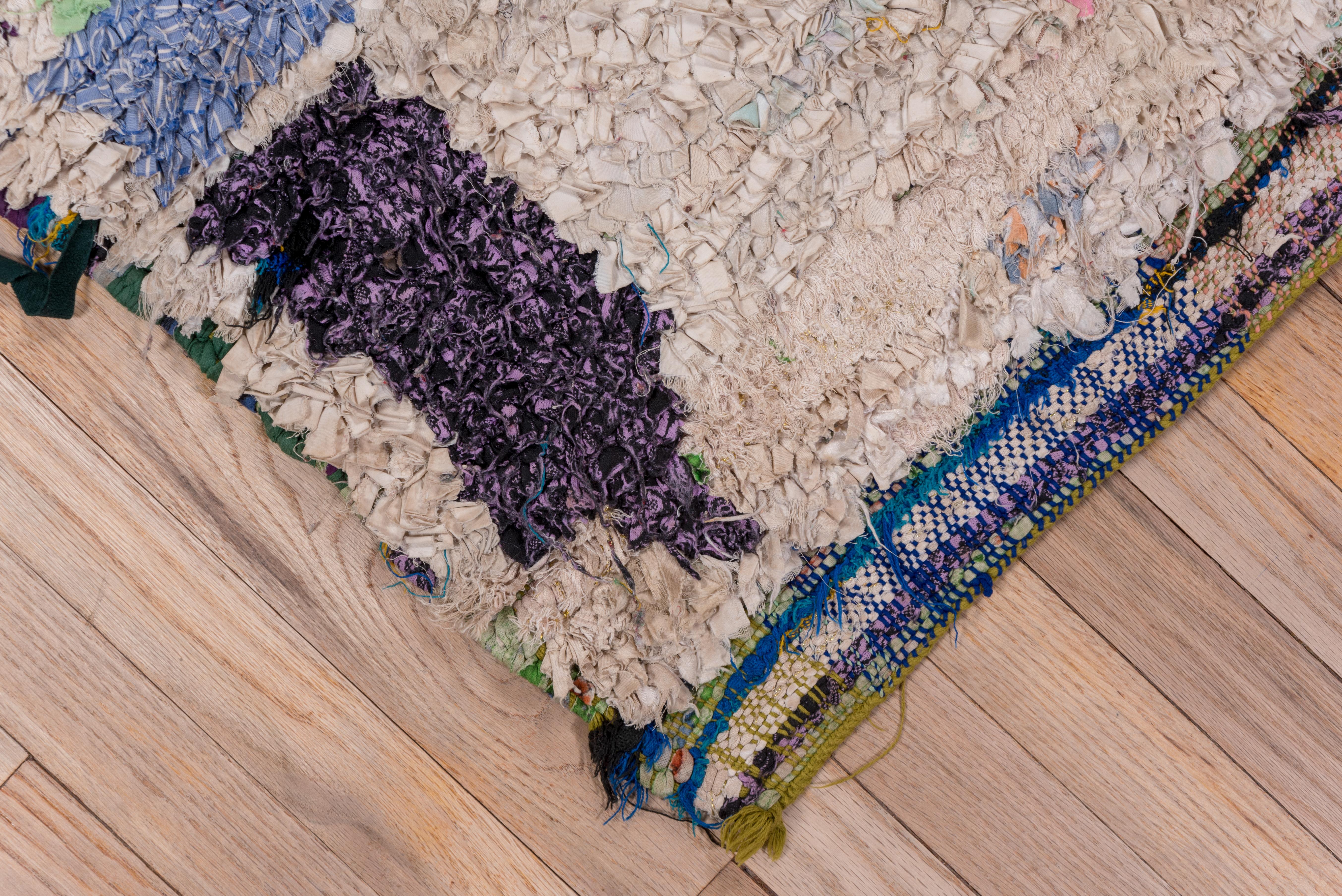 Vintage Colorful Moroccan Rag Rug In Good Condition For Sale In New York, NY