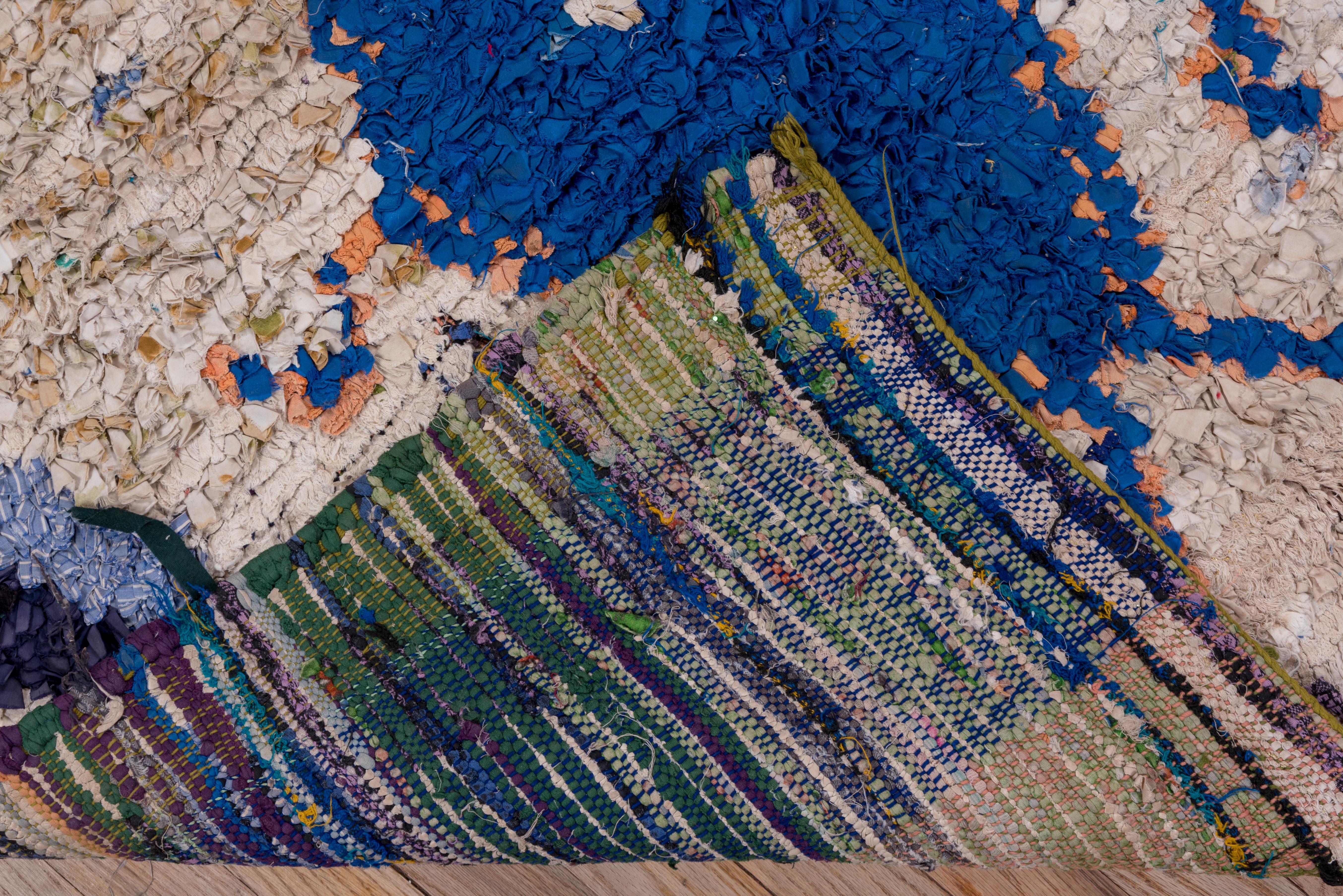 Late 20th Century Vintage Colorful Moroccan Rag Rug For Sale