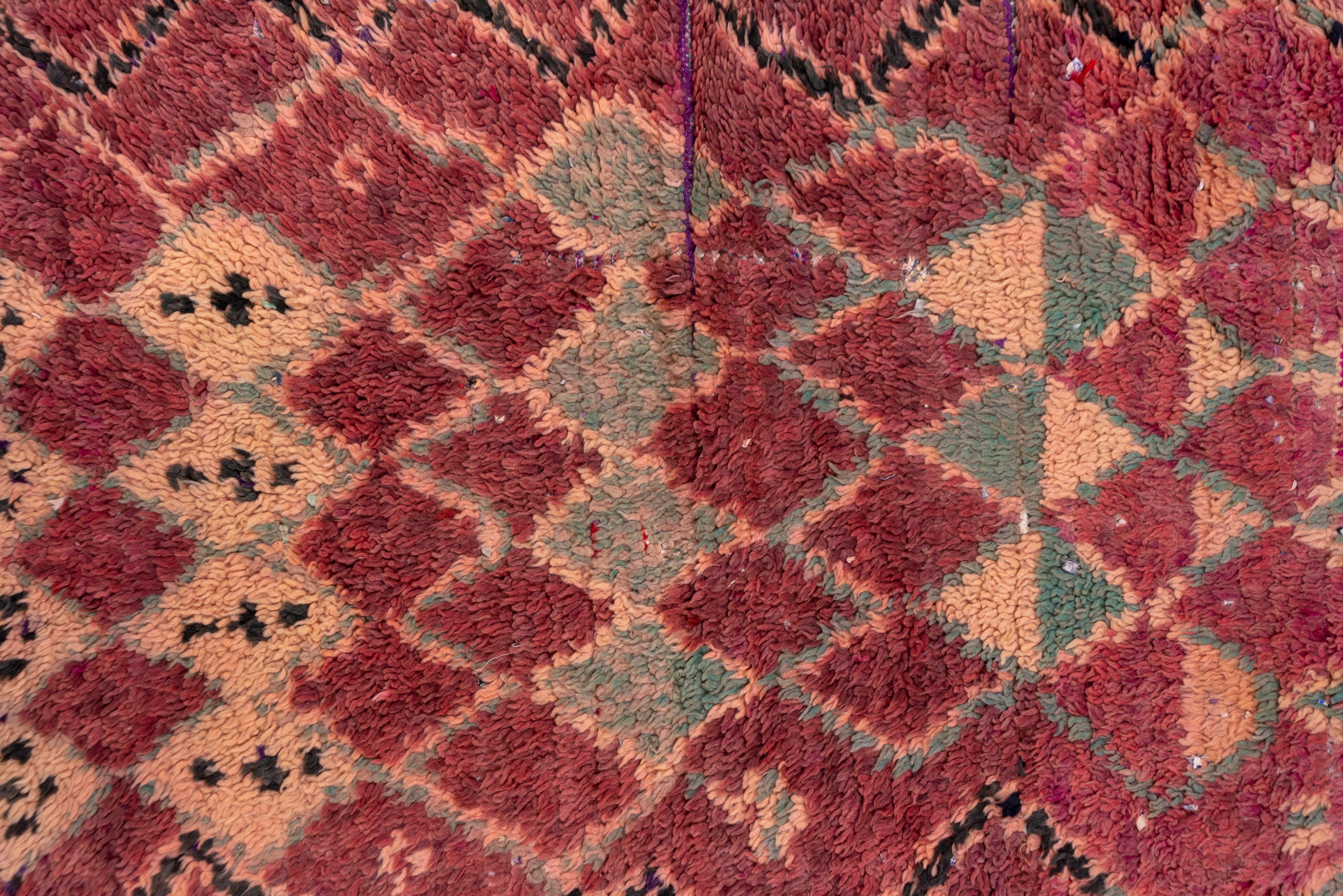Hand-Knotted Vintage Colorful Moroccan Runner
