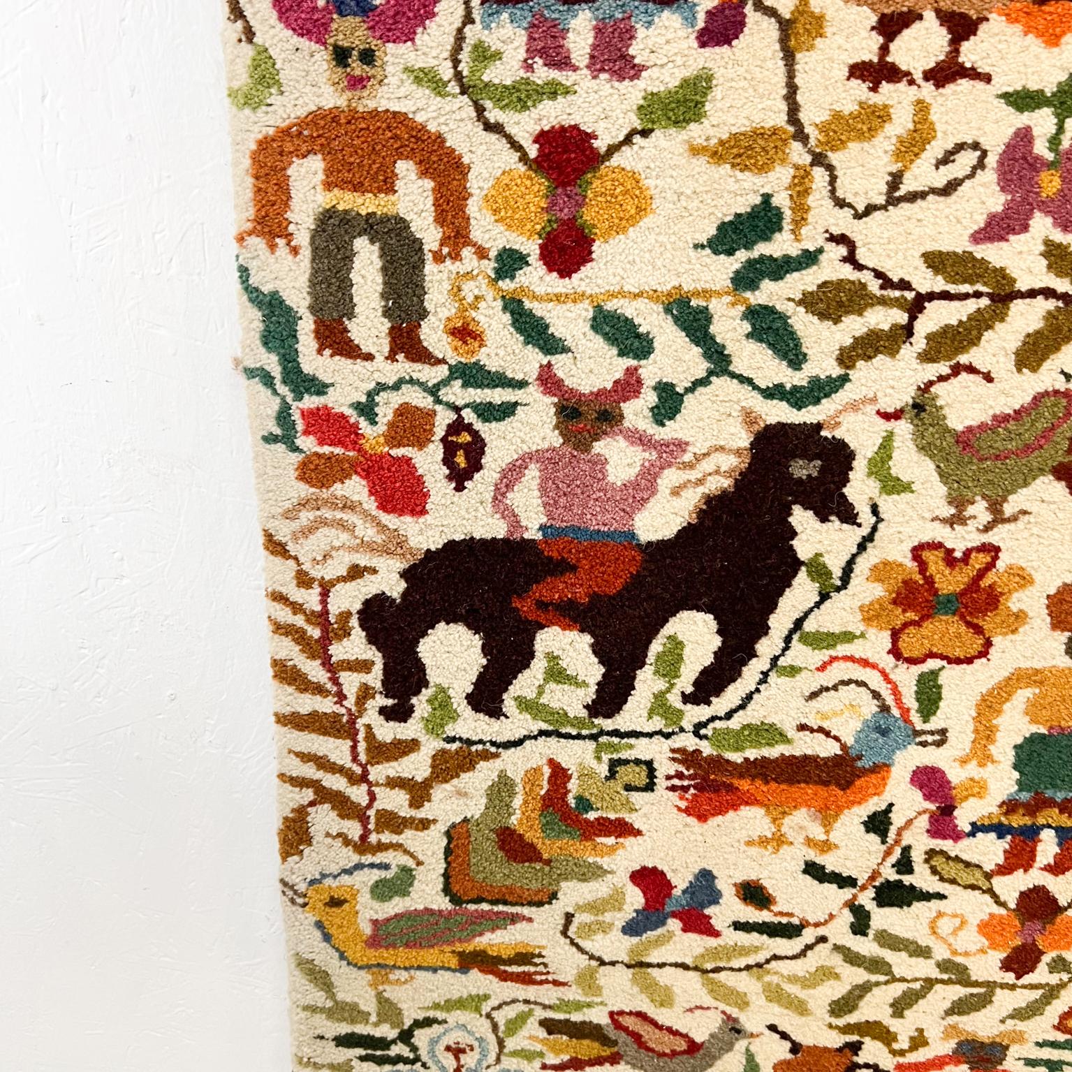 Vintage Colorful Neu Meister Artisan Tapestry Wall Art Folk Art Ecuador For Sale 3