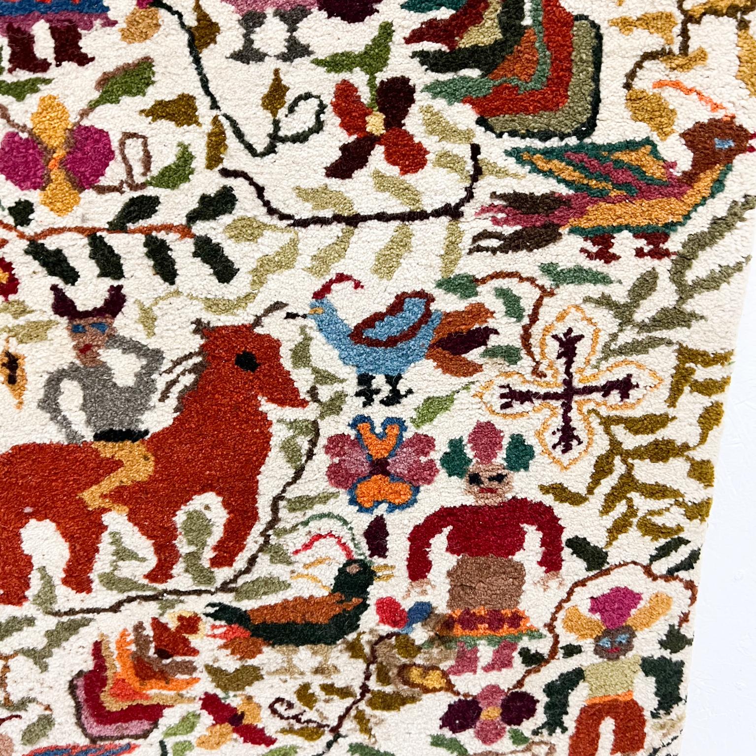 Vintage Colorful Neu Meister Artisan Tapestry Wall Art Folk Art Ecuador For Sale 5