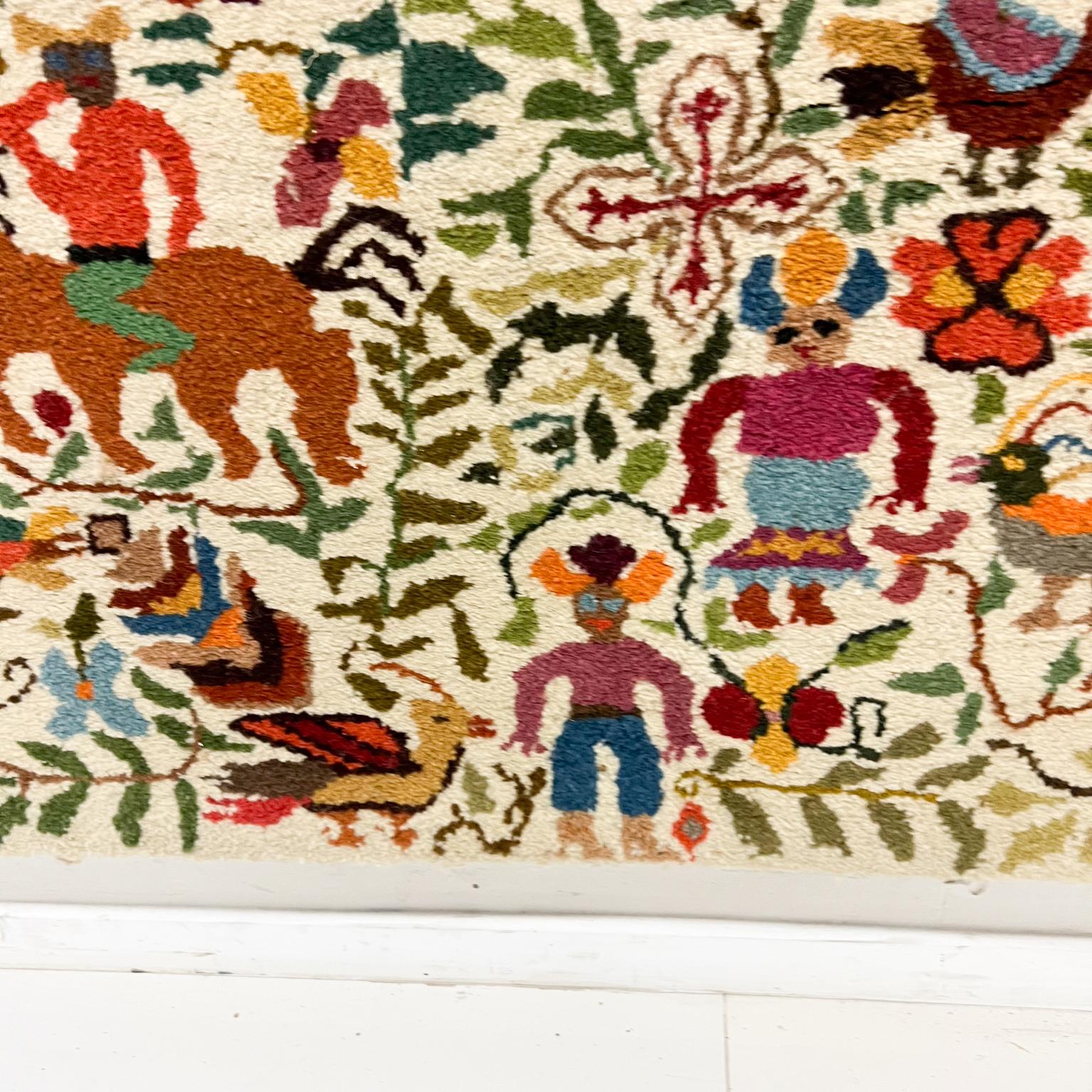 Vintage Colorful Neu Meister Artisan Tapestry Wall Art Folk Art Ecuador For Sale 7