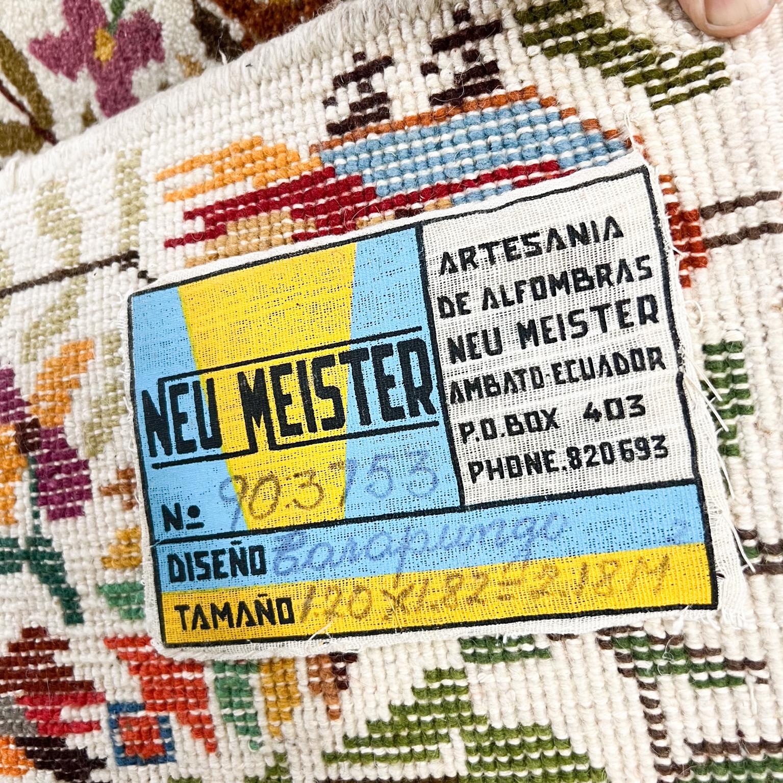 Vintage Colorful Neu Meister Artisan Tapestry Wall Art Folk Art Ecuador For Sale 8