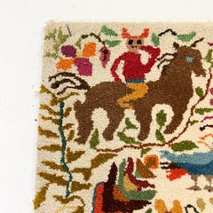 Vintage Colorful Neu Meister Artisan Tapestry Wall Art Folk Art Ecuador