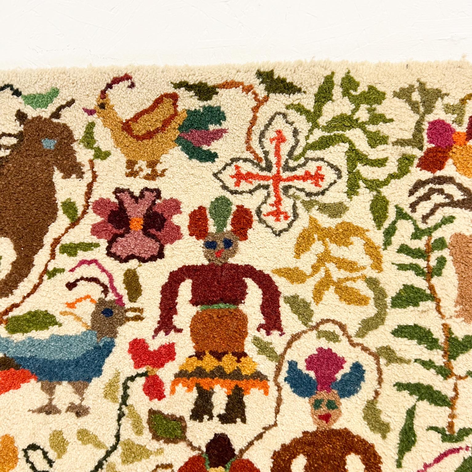 Mid-Century Modern Vintage Colorful Neu Meister Artisan Tapestry Wall Art Folk Art Ecuador For Sale