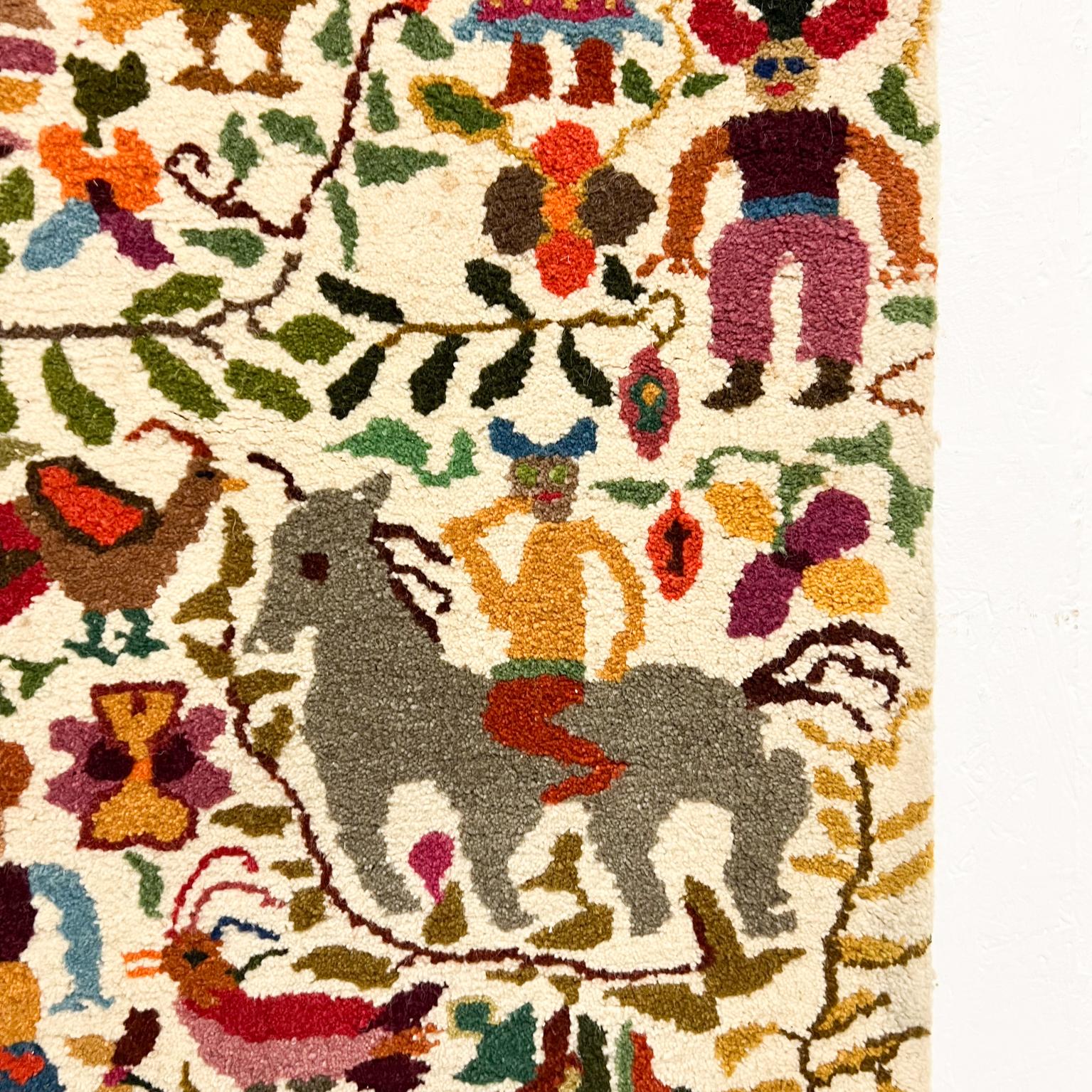 Mid-20th Century Vintage Colorful Neu Meister Artisan Tapestry Wall Art Folk Art Ecuador For Sale