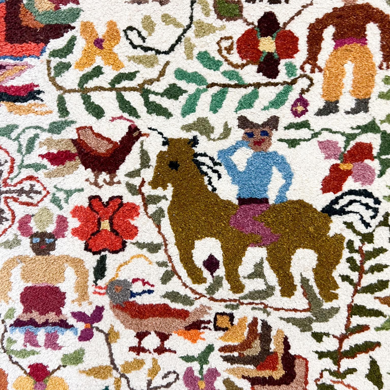 Vintage Colorful Neu Meister Artisan Tapestry Wall Art Folk Art Ecuador For Sale 1