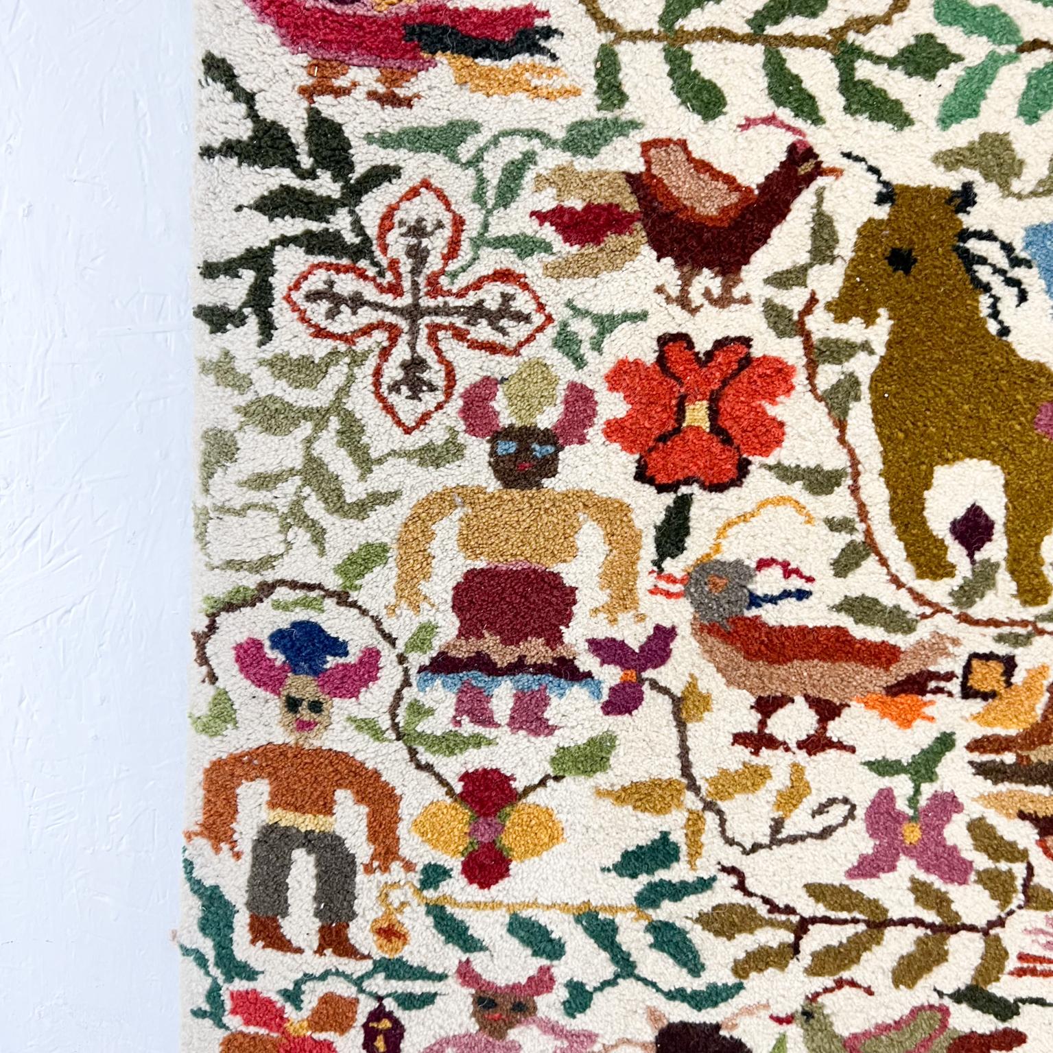 Vintage Colorful Neu Meister Artisan Tapestry Wall Art Folk Art Ecuador For Sale 2