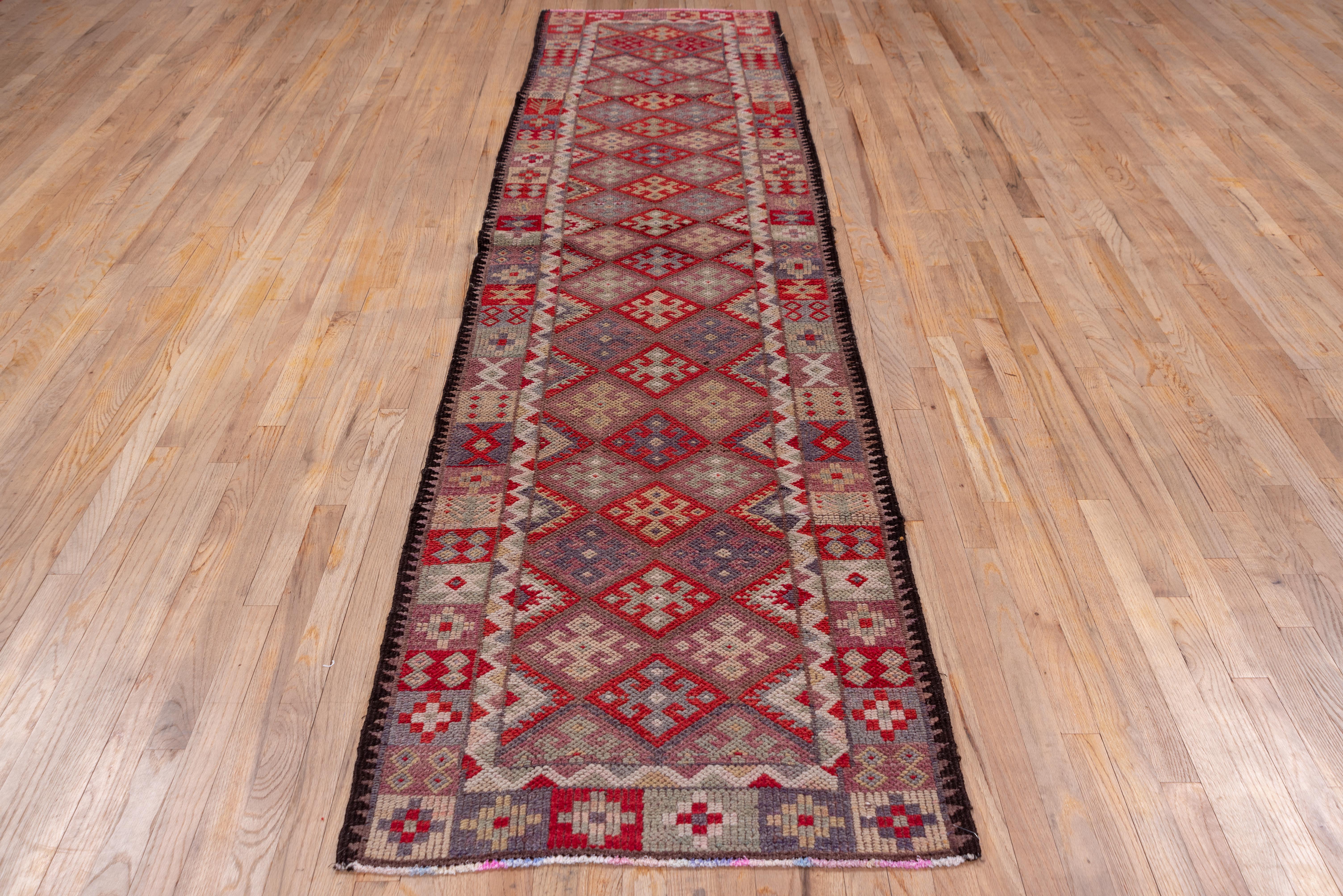 Turkish Vintage Colorful Oushak Runner For Sale