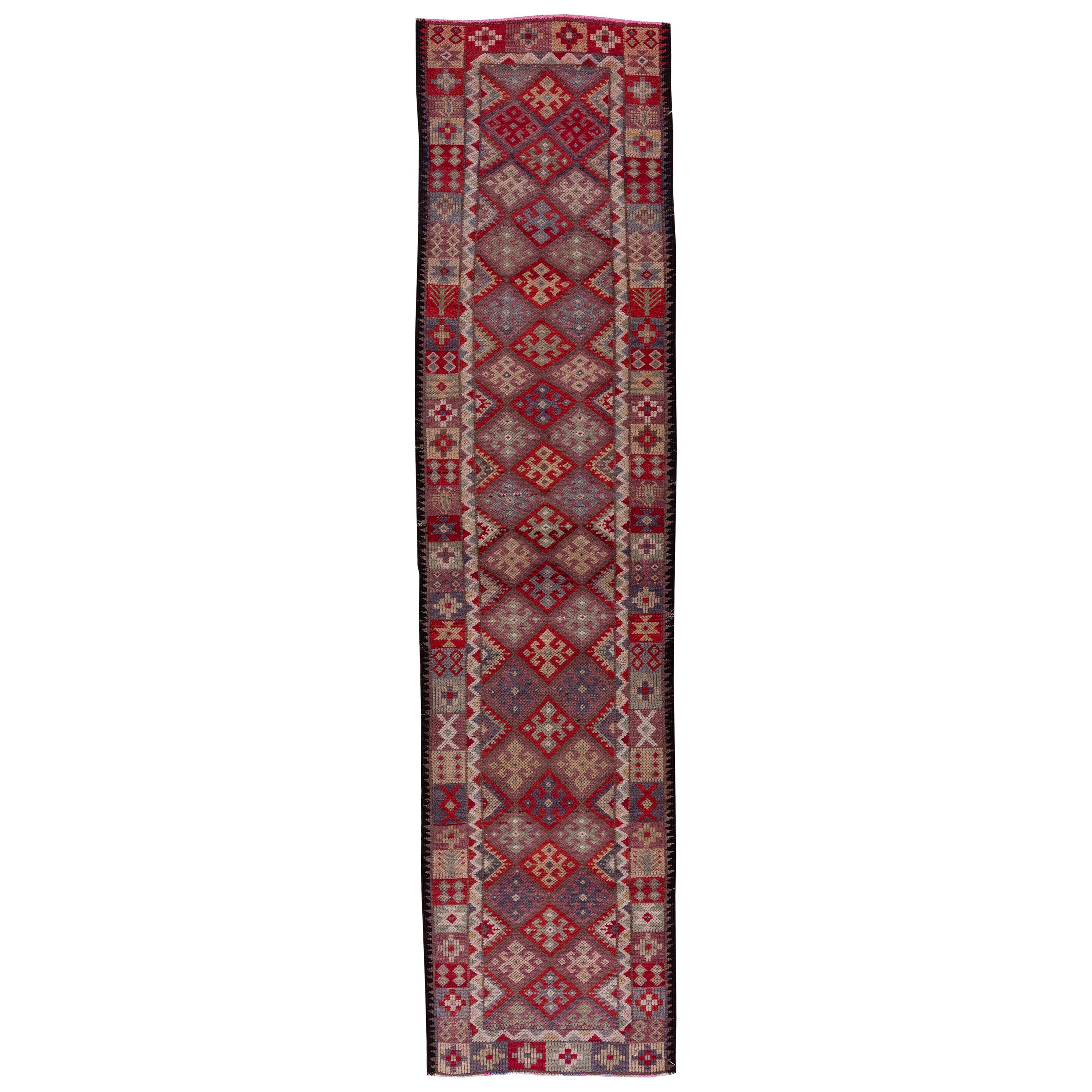 Vintage Colorful Oushak Runner