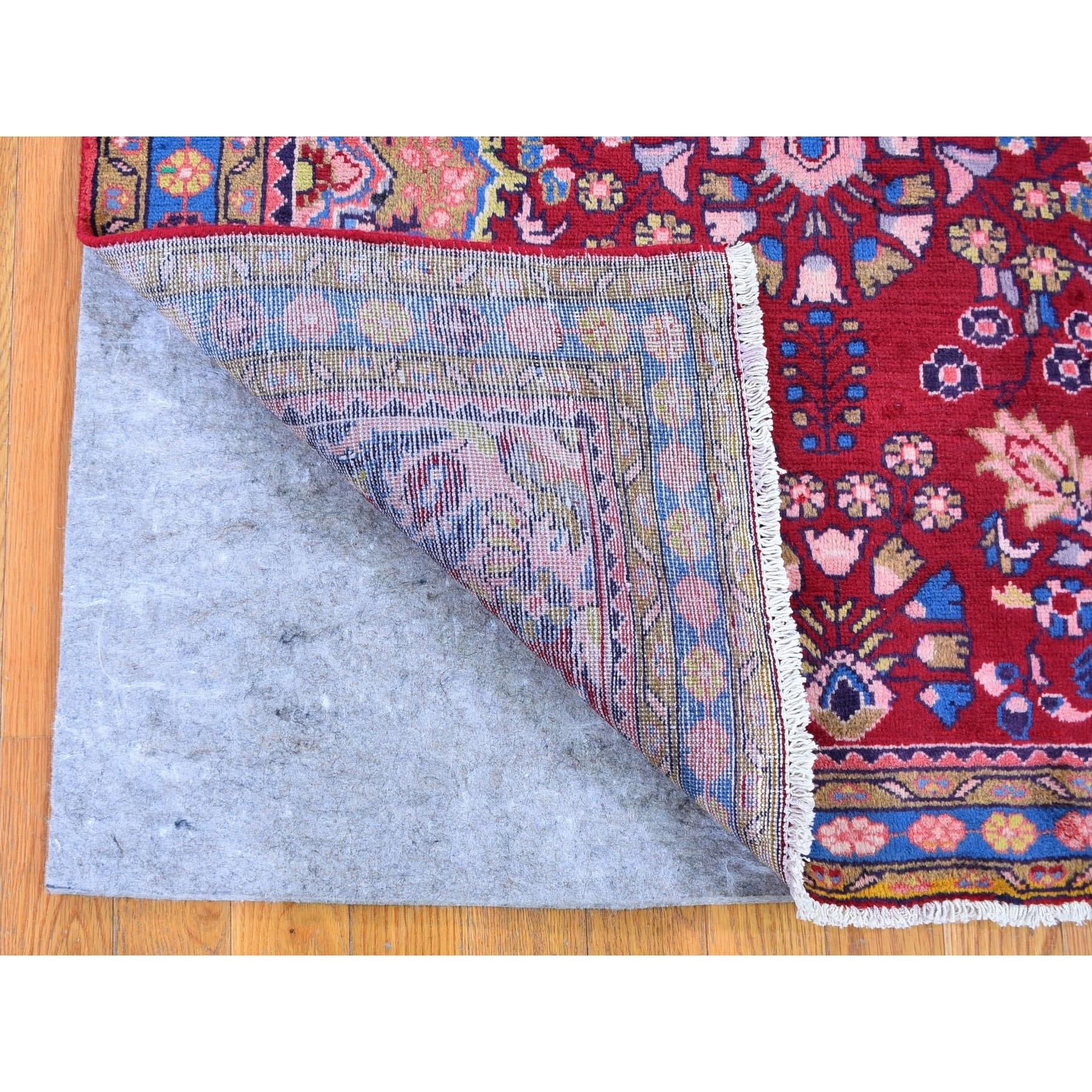 Hand-Knotted Vintage Colorful Persian Hamadan Natural Wool Hand Knotted Oriental Rug For Sale